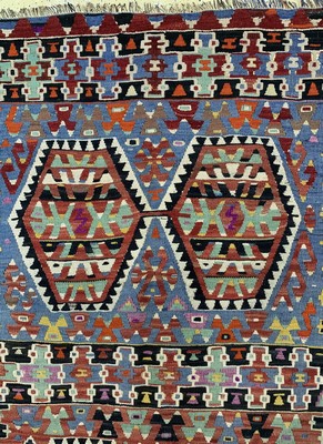 26714578c - Anatol Kilim old, Turkey, around 1940/1950, wool on wool, approx. 305 x 170 cm, condition: 2 (small repairs). Rugs, Carpets & Flatweaves