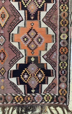 26714580a - Kars Kilim old, Turkey, around 1940/1950, wool on wool, approx. 350 x 127 cm, condition: 2. Rugs, Carpets & Flatweaves
