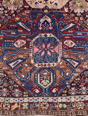 26714588a - Antique Kazak, Caucasus, around 1900, wool on wool, approx. 306 x 138 cm, condition: 3 (restored tear). Rugs, Carpets & Flatweaves