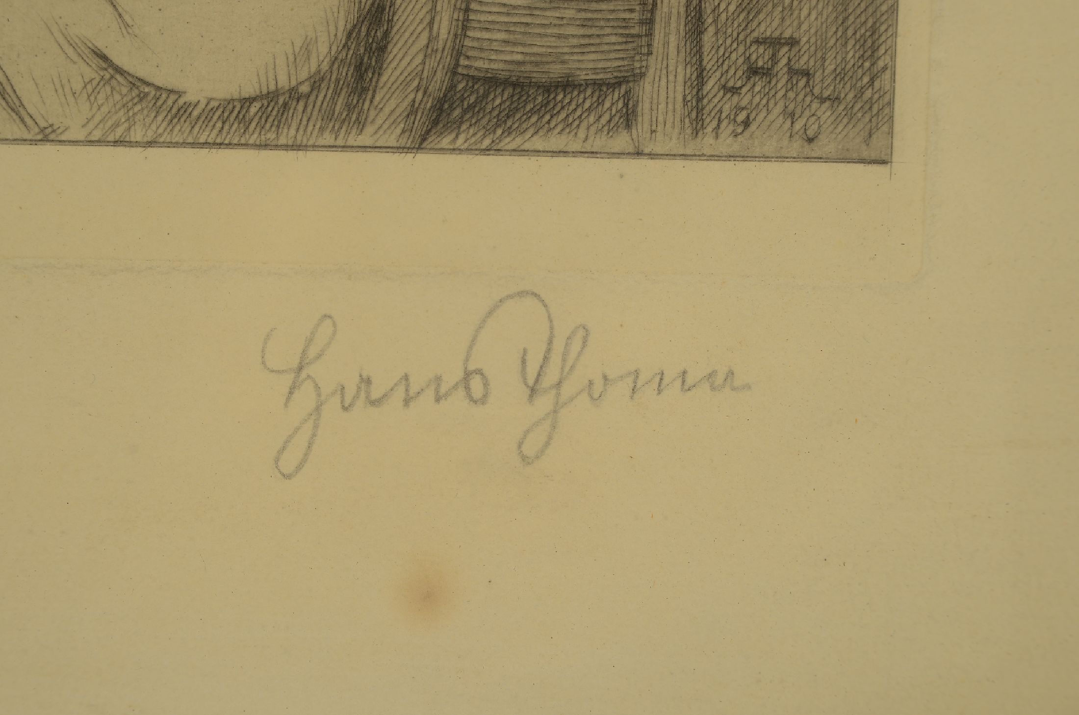 Detail a: Hans Thoma, 1839 Bernau-1924 Karlsruhe, Lesende, Radierung von 1910, rechts unten handsigniert, ca. 20x16cm, u.Gl., R. ca. 40x30cm