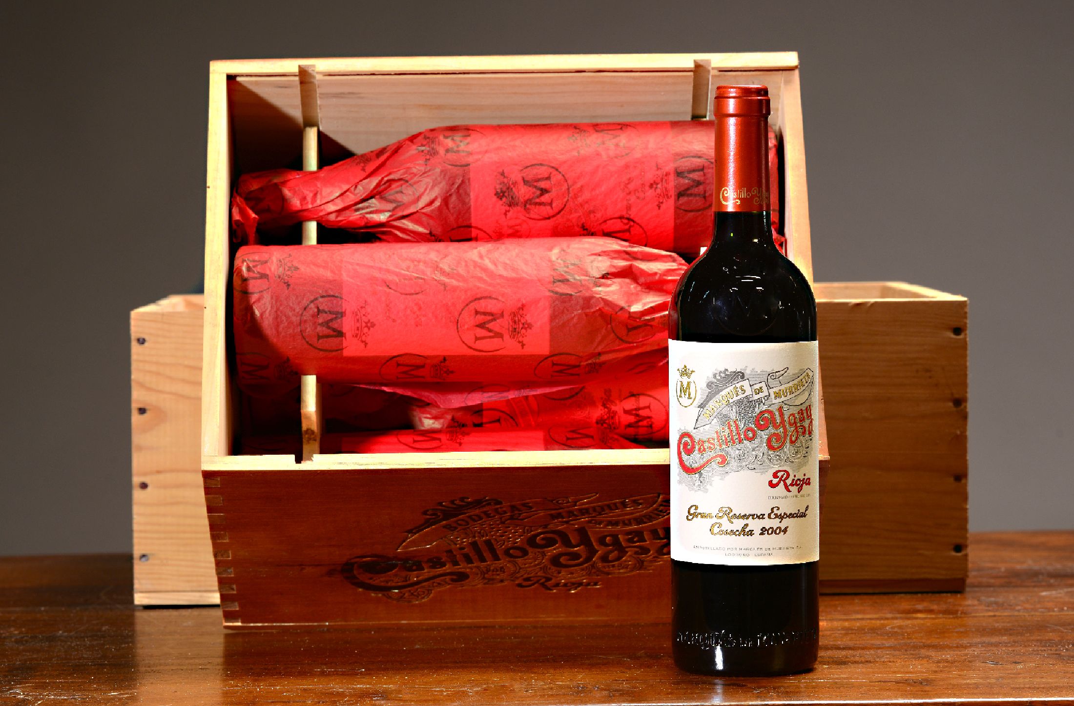 6 Flaschen 2004 Castillo Ygay, Rioja, Marques de Murrieta, grand reserva especial, je 75cl, orig. verkorkt und unverkostet, in orig. Holzkiste