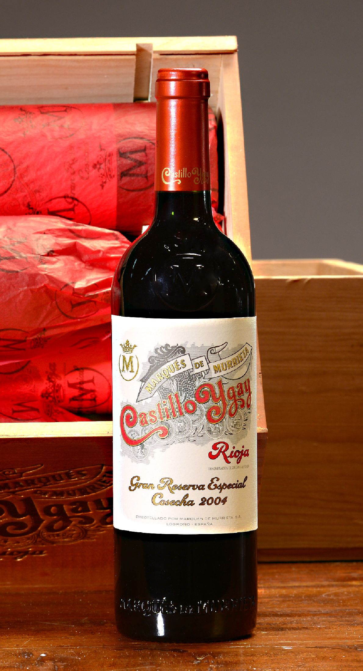 Detail a: 6 Flaschen 2004 Castillo Ygay, Rioja, Marques de Murrieta, grand reserva especial, je 75cl, orig. verkorkt und unverkostet, in orig. Holzkiste