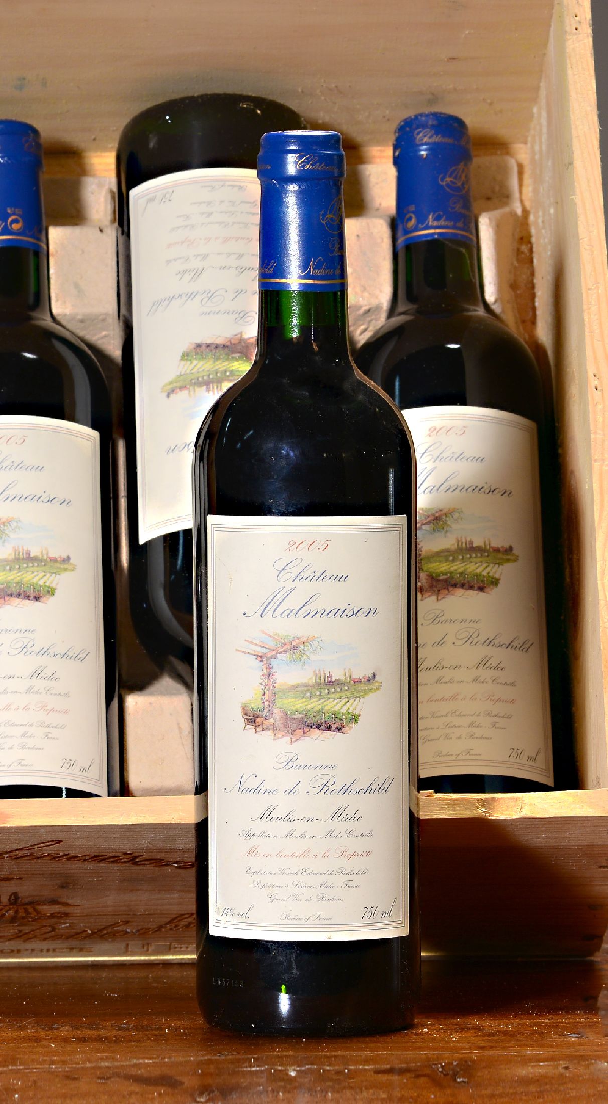 Detail a: 7 Flaschen 2005 Chateau Malmaison, Medoc, Baronne Nadine de Rothschild, grand vin de Bordeaux, je 75cl, orig. verkorkt und unverkostet, orig. ...