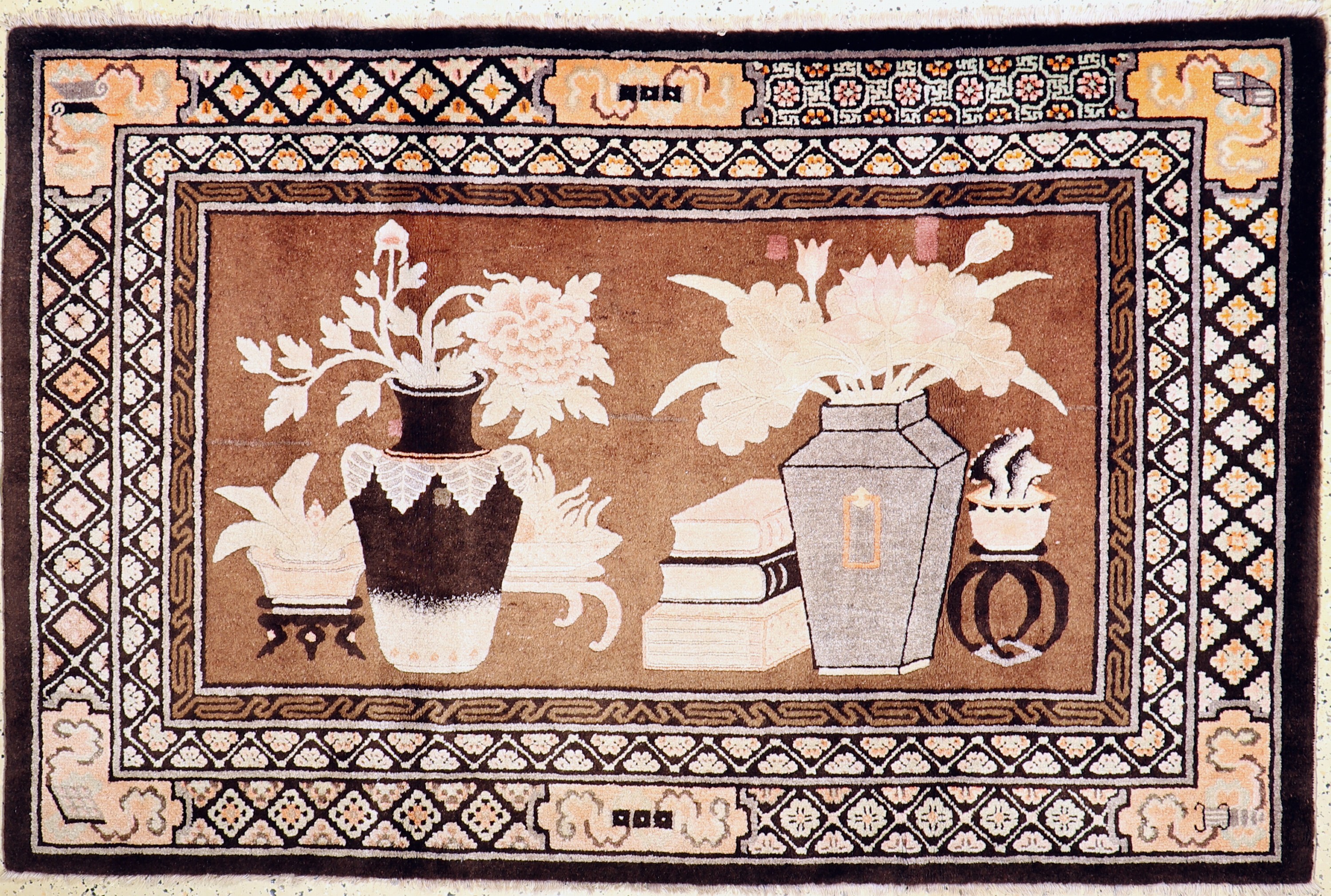 Pao Tow antik, China, um 1900, Wolle auf Baumwolle, ca. 200 x 130 cm, EHZ: 2, (kleine Restaurierungen)