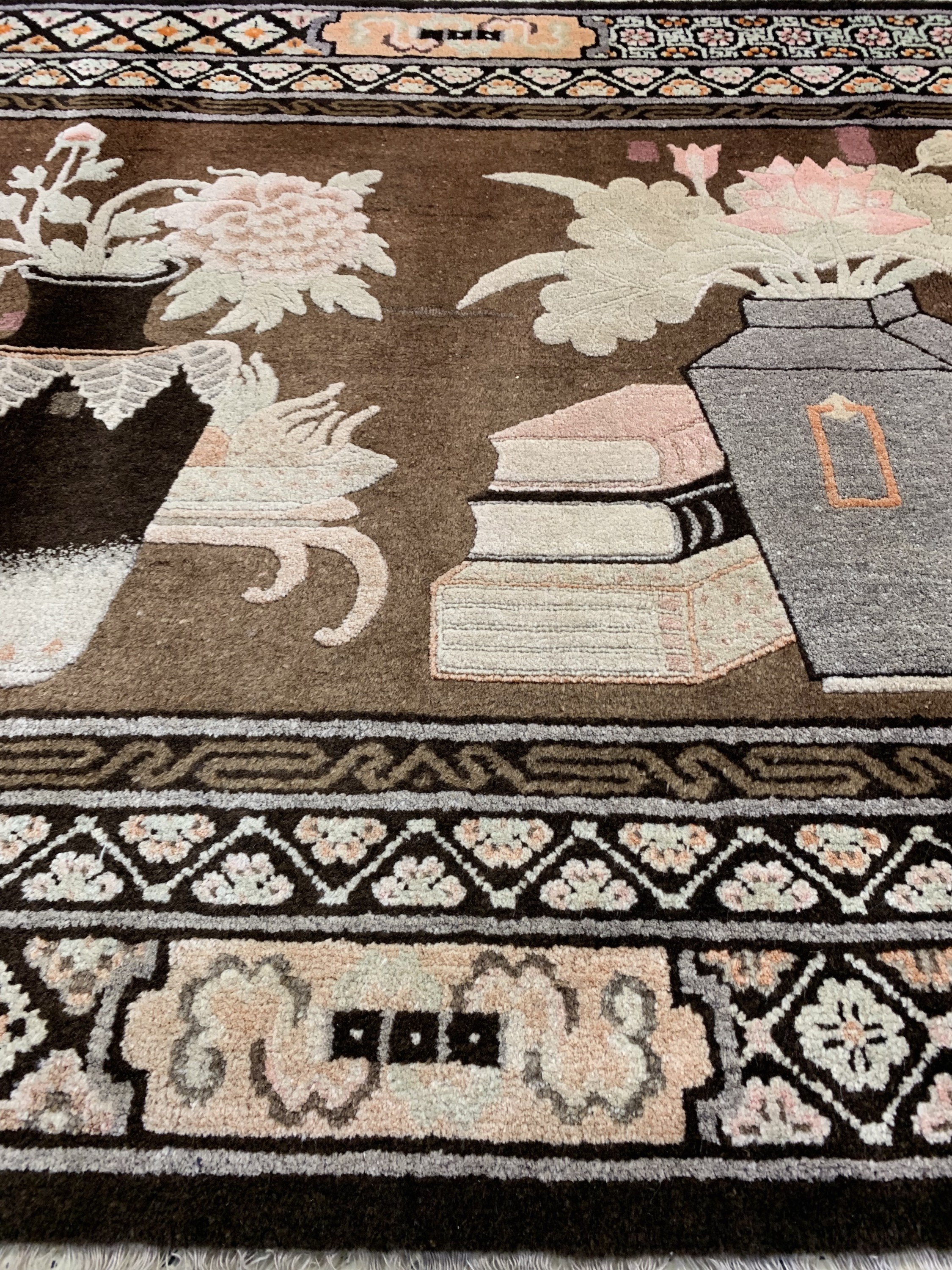Detail d: Pao Tow antik, China, um 1900, Wolle auf Baumwolle, ca. 200 x 130 cm, EHZ: 2, (kleine Restaurierungen)