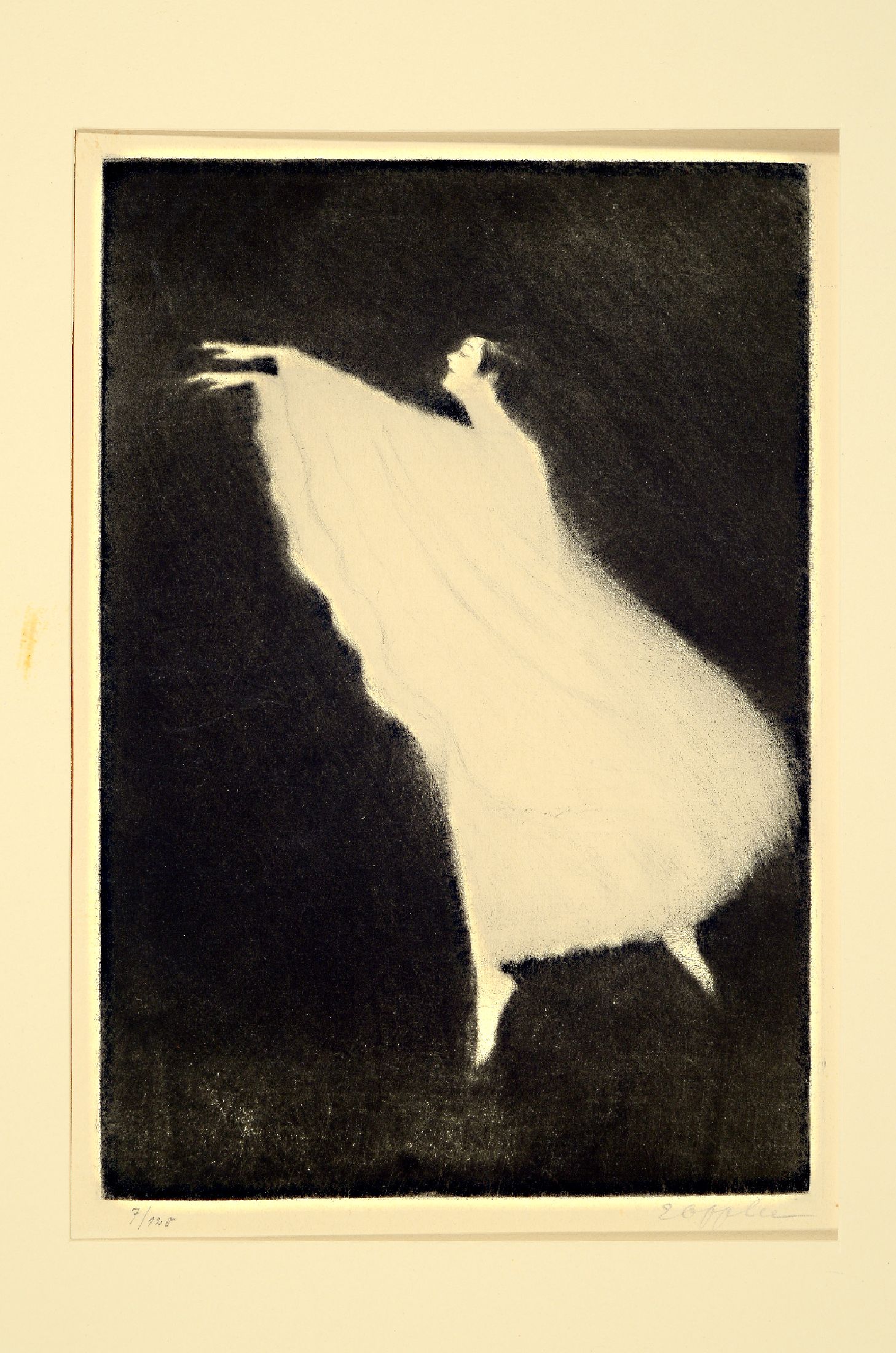 Ernst Oppler, 1867 Hannover - 1929 Berlin, Radierung, ätherische Tänzerin, handsigniert, Ed. 7/120, 2 Trockenstempel Kunstverlag Wohlgemuth und ...