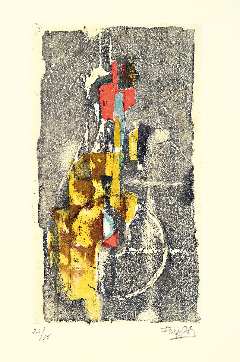 Johnny Friedländer, 1912 Pszczyna-1992 Paris , 2 Radierungen, ohne Titel, Komposition Ed.24/55, 34x25 cm; Ohne Titel, Ed. 145/150, 35x38 cm, je ...