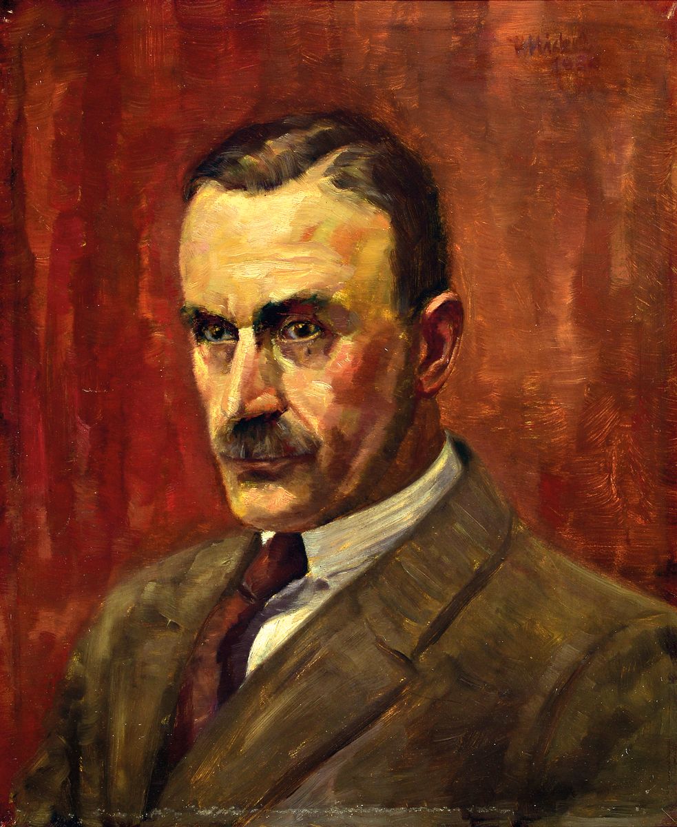 Hans Nickel, 1916 Mährisch Lotschau-1986 Altdorf, Porträt des Autors Thomas Mann, Öl/Hartfaser, rechts unten signiert und dat. 50, ca. 55x45cm, R. ...