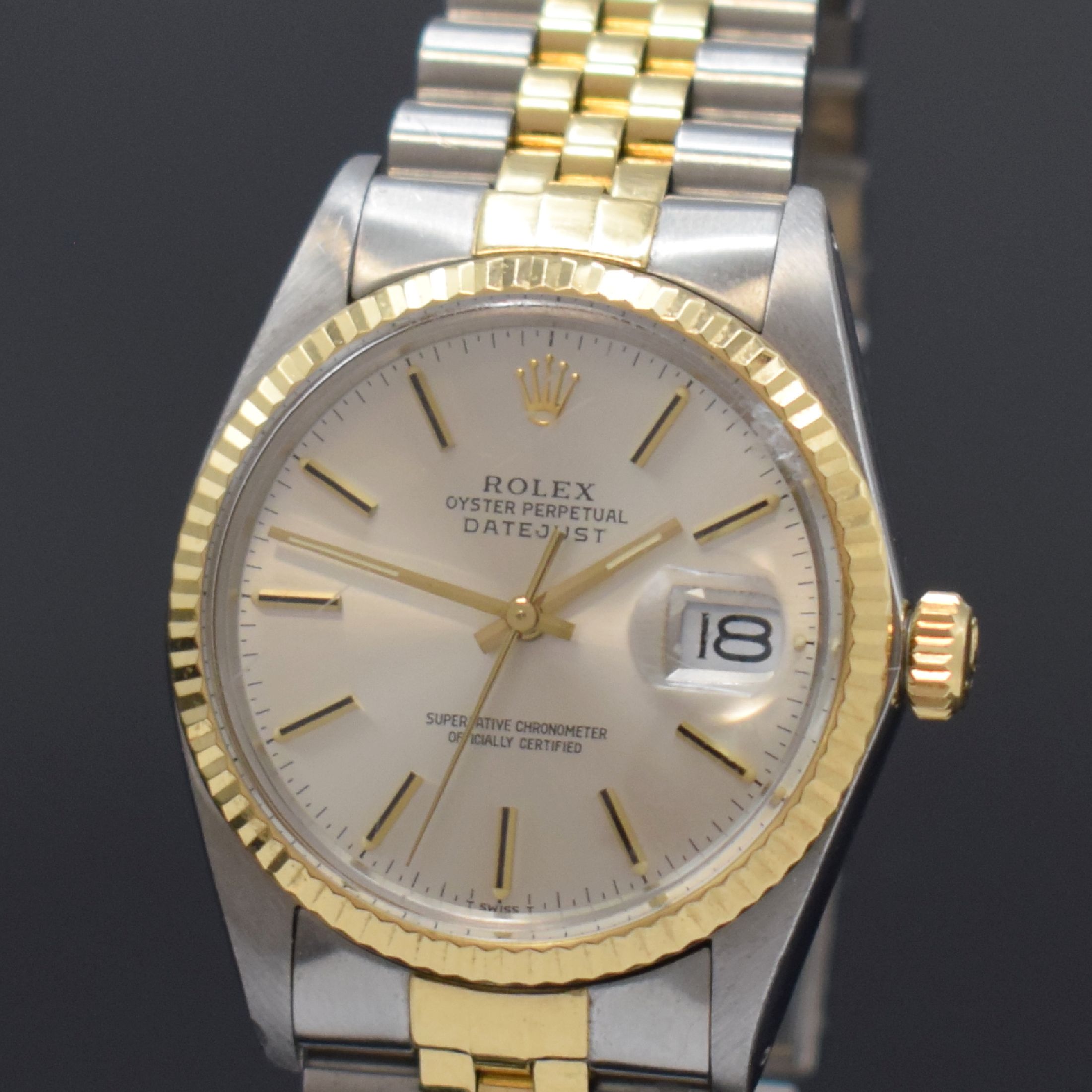 Detail a: ROLEX Datejust in Stahl/Gold mit original Box und Papier Referenz 16013, Schweiz lt. orig. Papier verk. 1983, Automatik, verschr. Oystergeh., ...