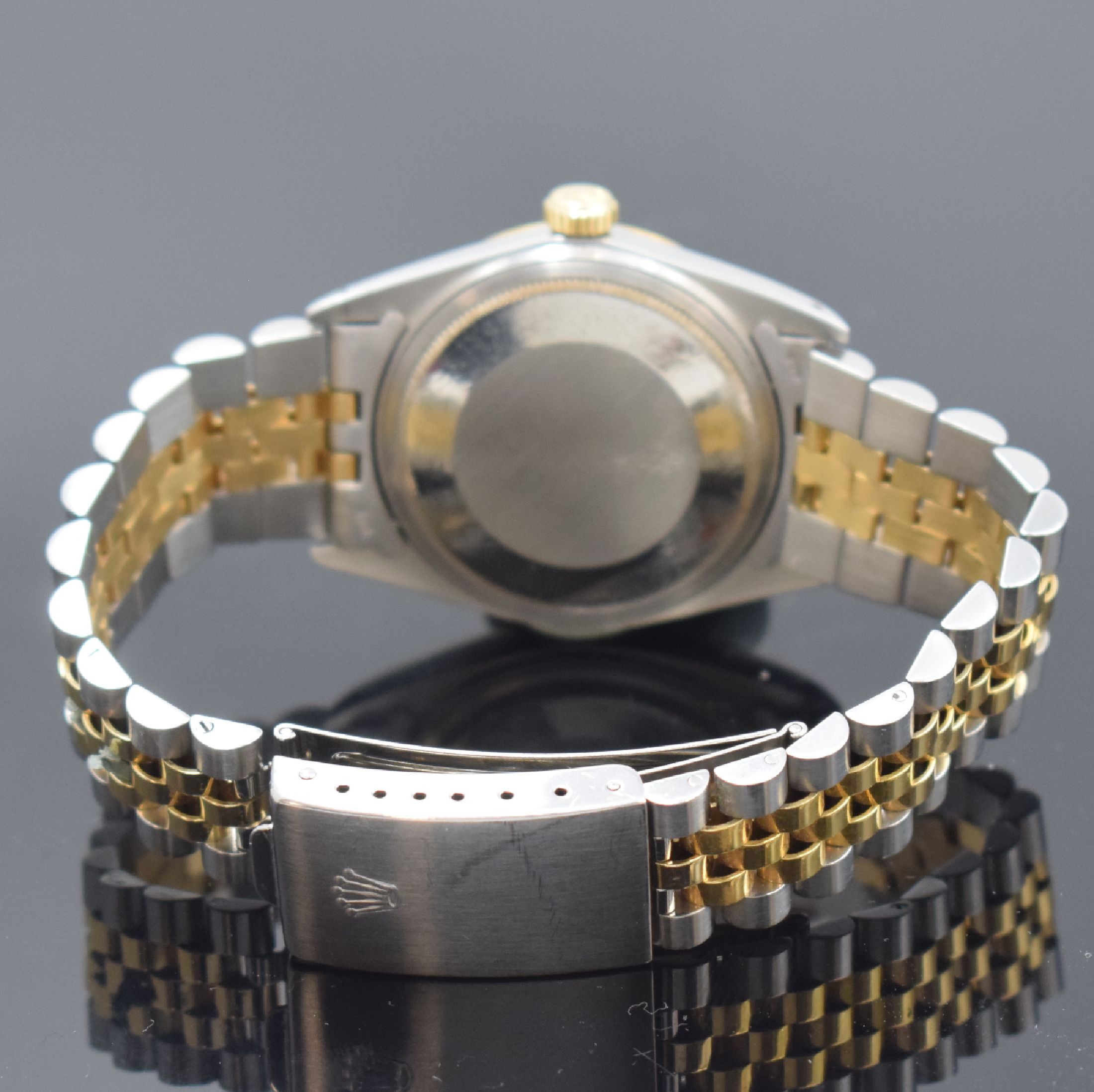 Detail e: ROLEX Datejust in Stahl/Gold mit original Box und Papier Referenz 16013, Schweiz lt. orig. Papier verk. 1983, Automatik, verschr. Oystergeh., ...