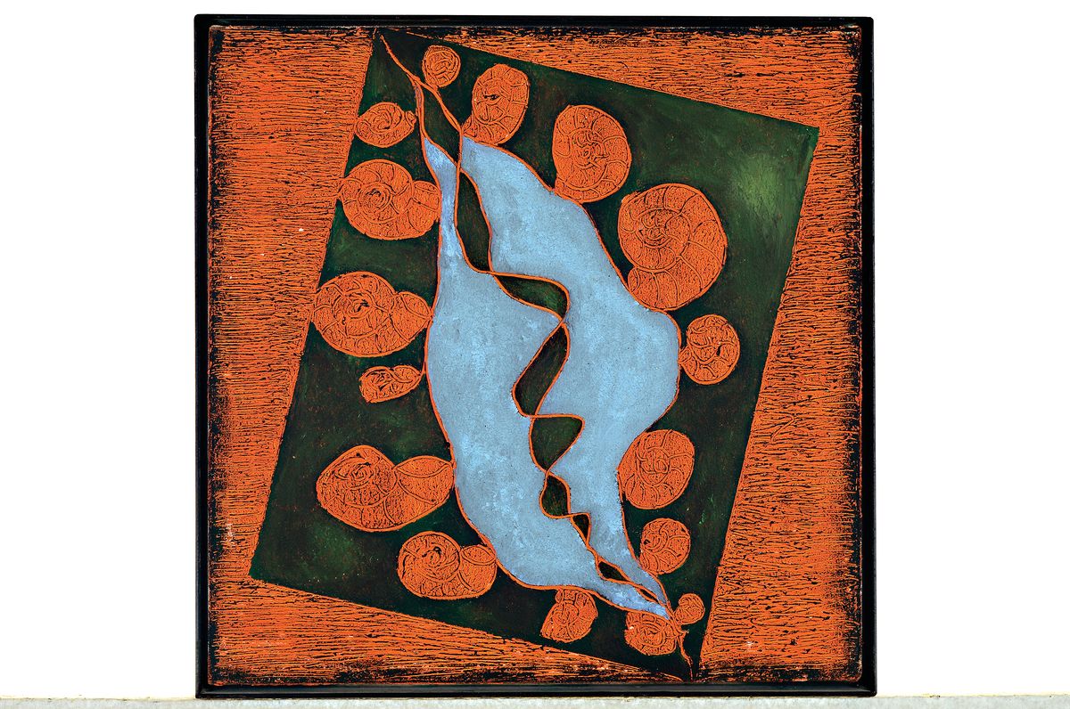 Dietmar Brixy, geb. 1961 Mannheim, Studium an der Akademie Karlsruhe, abstr. Komposition, rückseitig signiert und dat. 20.08.92, ca. 42 x 42 cm ...
