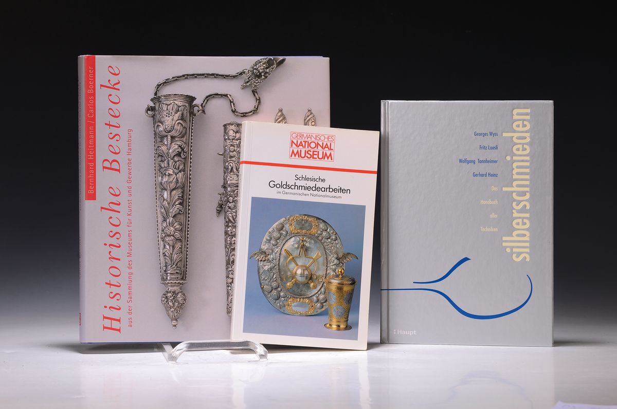 Literatur zu lokaler Goldschmiedekunst in Deutschland, 10 Werke, Kohlhaussen: Nürnberger Goldschmiedekunst, 1968 Berlin; Gruber: Gebrauchssilber des ...