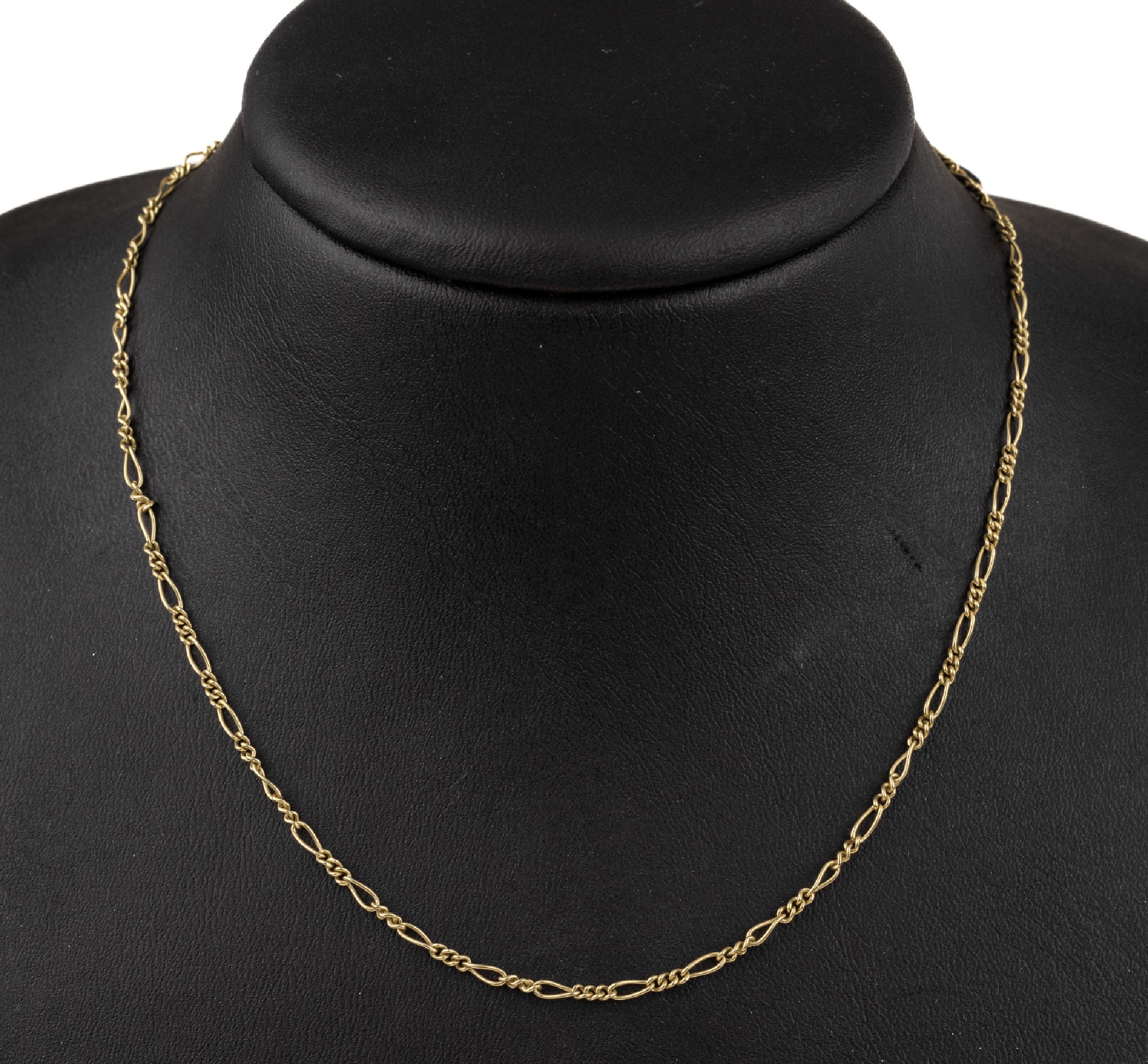 14 kt Gold Collier, GG 585/0000, Figaropanzer, L. ca. 81 cm, Federringschließe,total ca. 7.1 g