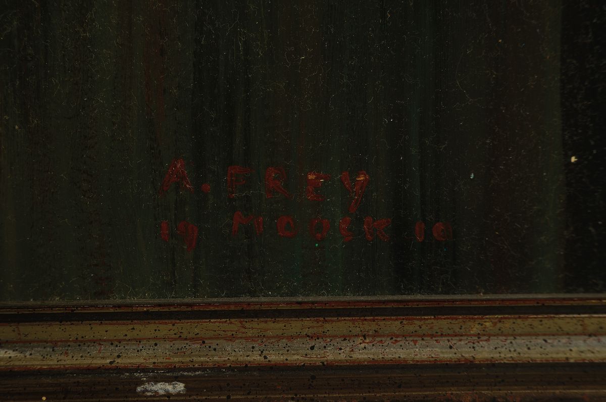 Detail a: Adolf Frey-Moock, 1881 Jona/St. Gallen-1954 Steinebrunn/Kanton Thurgau, Studium an der Akademie München bei Karl Raupp, Wilhelm von Diez und Peter ...
