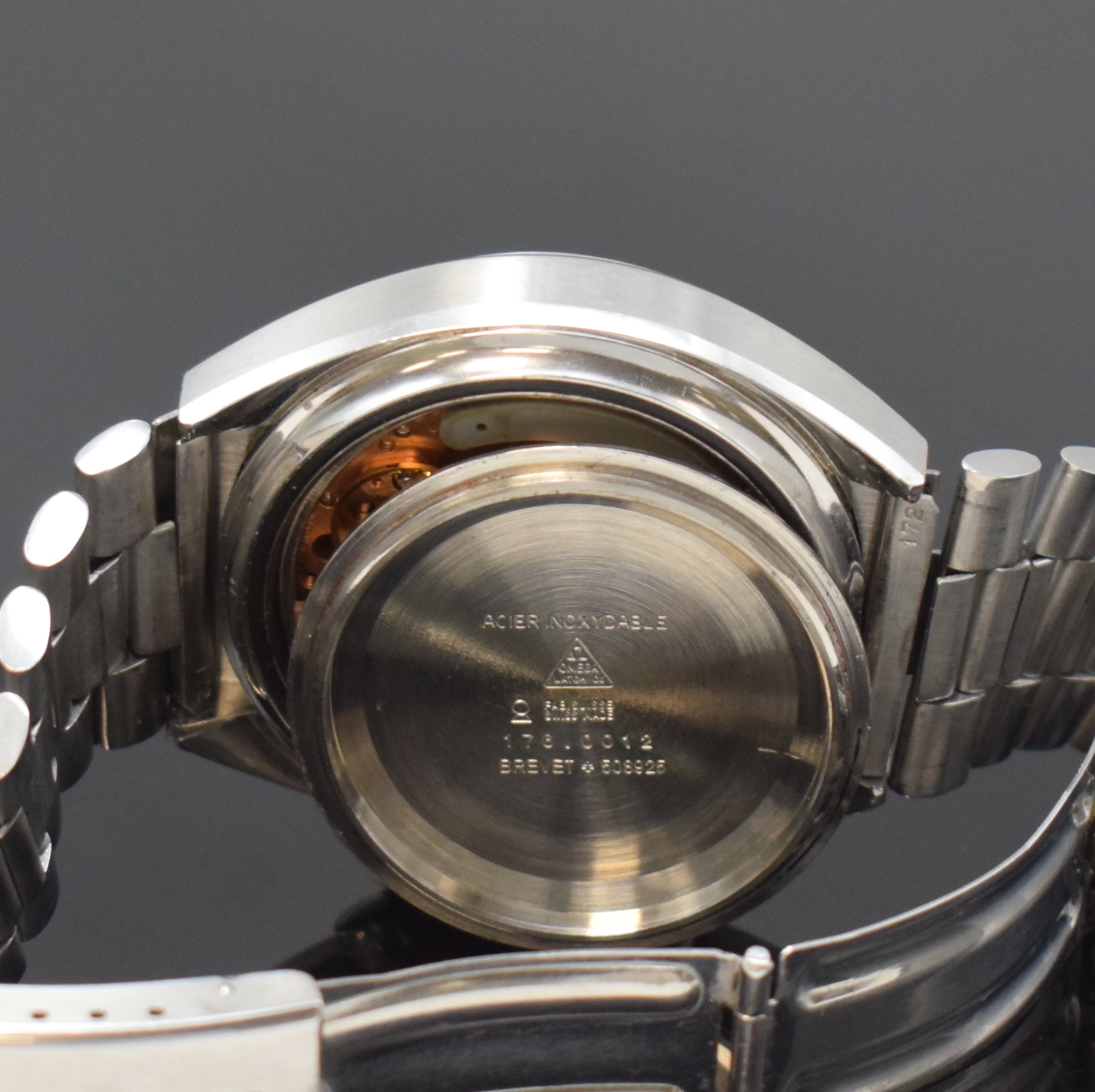 Detail g: OMEGA Speedmaster Automatic Armbandchronograph sogenannte Mark 4,5 Referenz 176.0012, Schweiz um 1980, verschr. Geh. inkl. orig. Gliederband m. ...