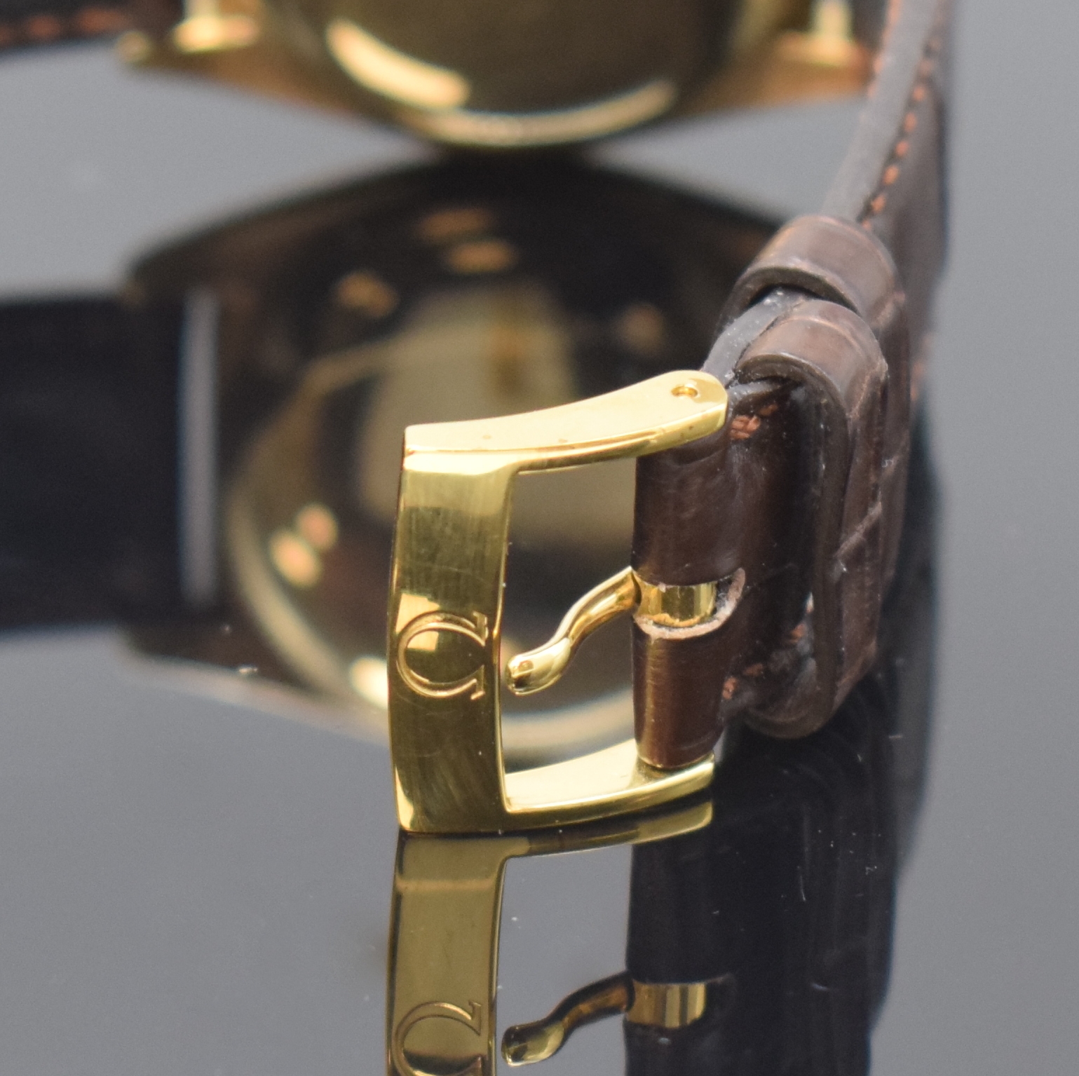 Detail b: ROLEX Oyster Perpetual Bubble Back Chronometer-Armbanduhr in GG 585/000 mit sehr seltenem original Zifferblatt Referenz 5015, Schweiz um 1948, ...
