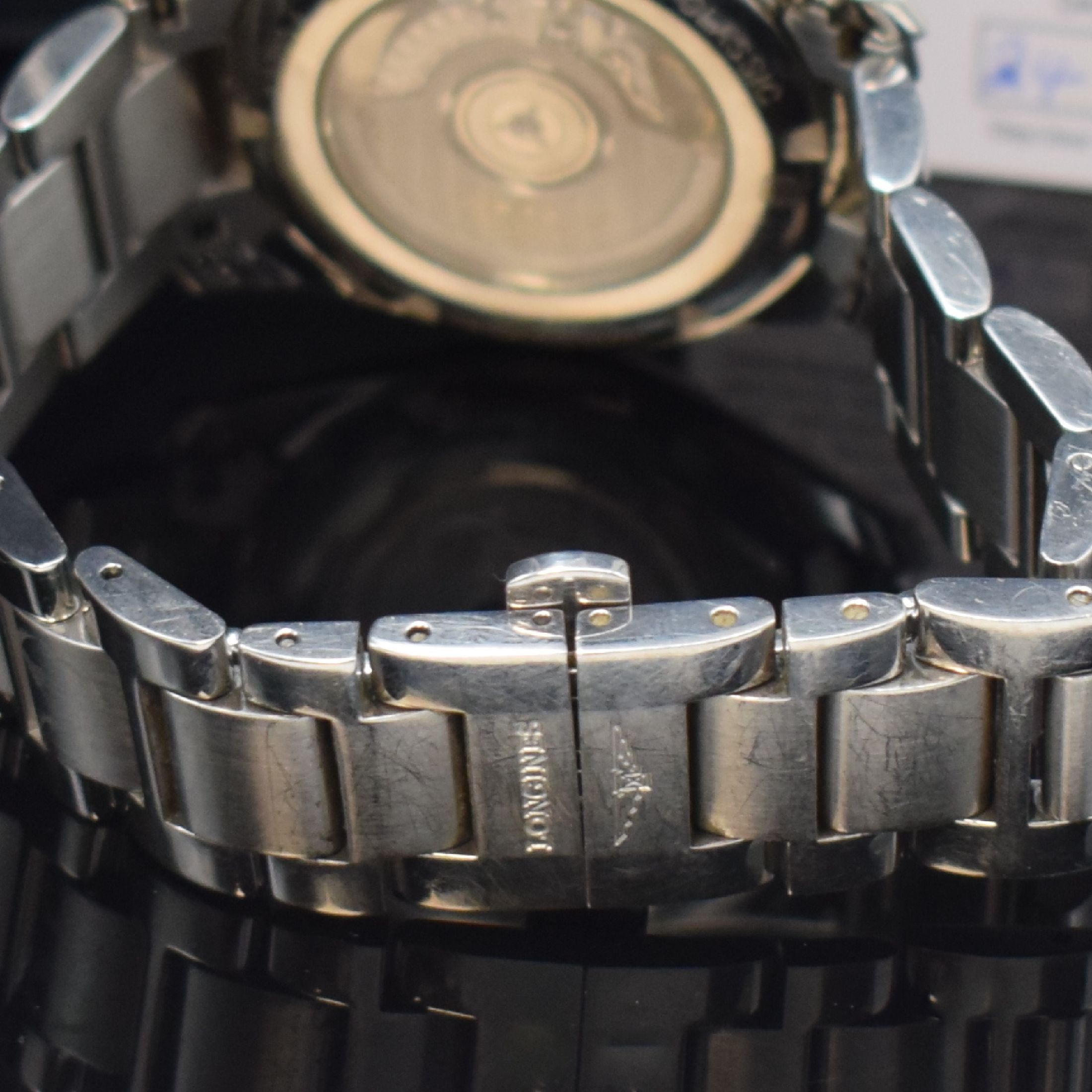 Detail b: LONGINES Herrenarmbanduhr Conquest Classic Referenz L2.785.4, Automatik, Edelstahlgeh. inkl. Gliederband m. dopp. Faltschl., beids. vergl., Boden ...