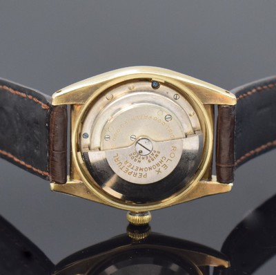 26715844g - ROLEX Oyster Perpetual Bubble Back Chronometer-Armbanduhr in GG 585/000 mit sehr seltenem original Zifferblatt Referenz 5015