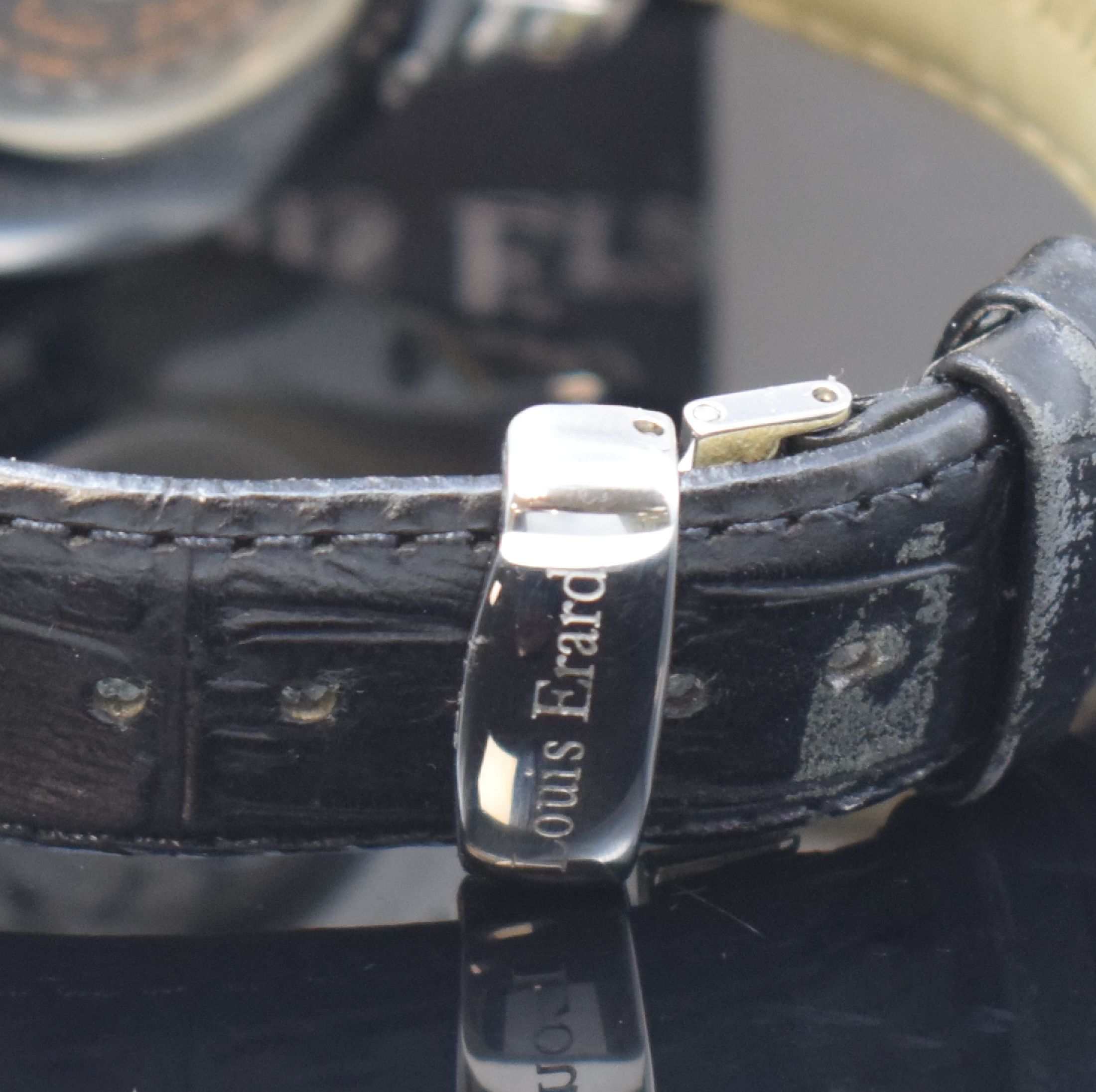 Detail b: LOUIS ERARD Herrenarmbanduhr 1931 GMT Skeleton Big Date Referenz 94205AA02, Automatik, Edelstahlgeh. inkl. orig. Lederband m. dopp. Faltschl., beids. ...