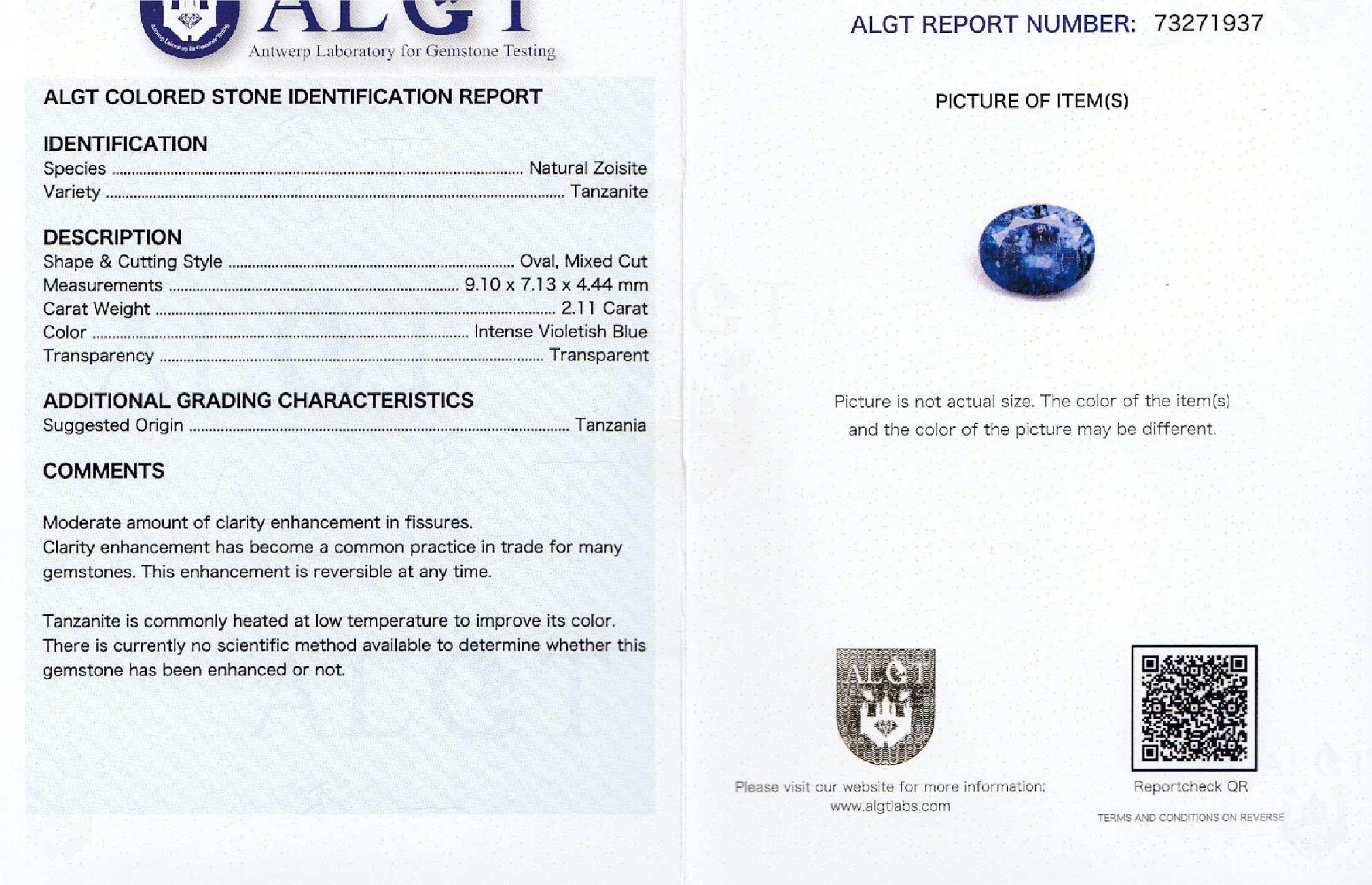Detail b: Konvolut 3 lose facett. Tansanite, zus. ca.5.00 ct: 1 x ovalfacett. 2.11 ct, intense Violetish Blue, transparent; 1 x ovalfacett. 1.60 ct, intense ...
