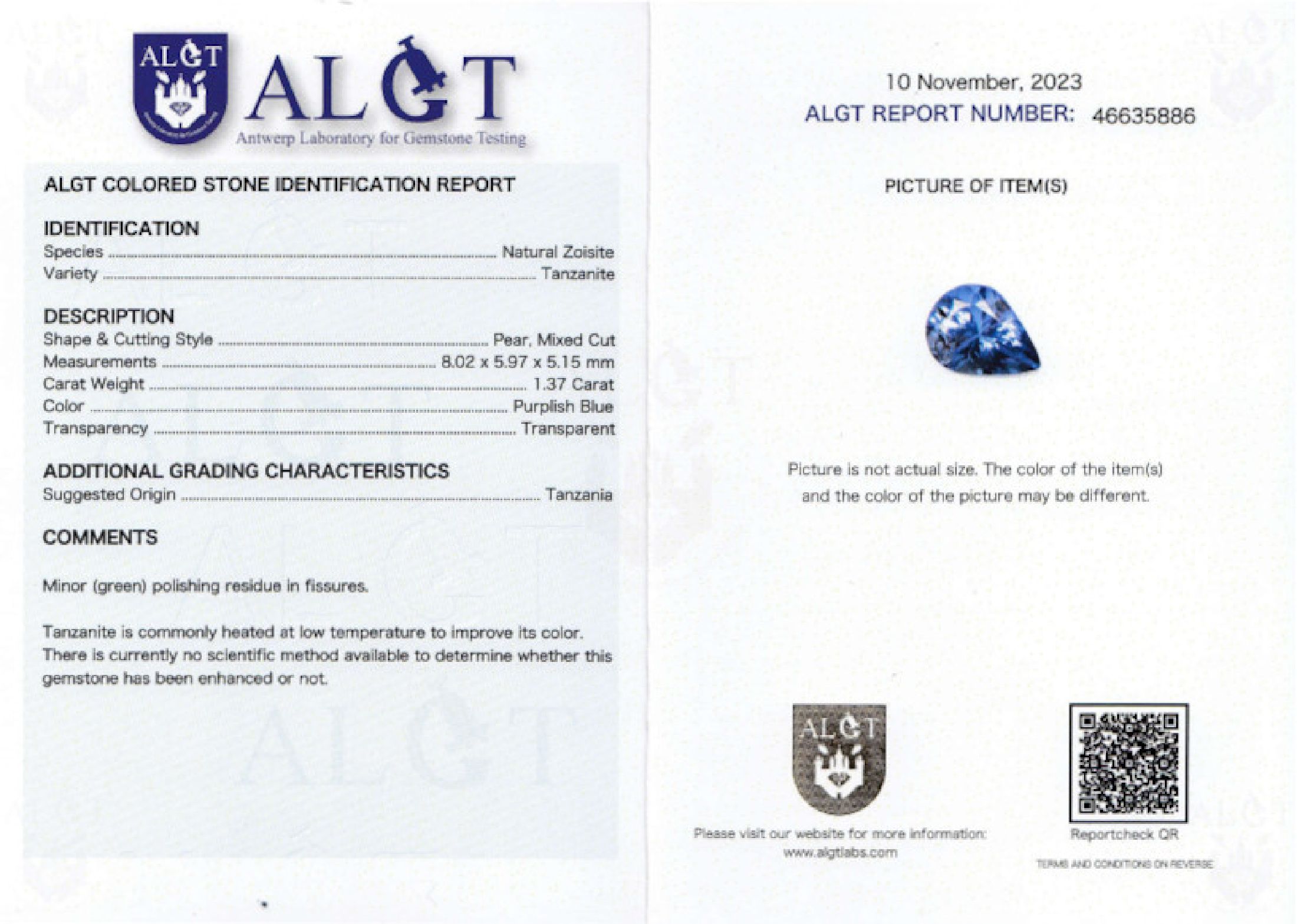 Detail c: Konvolut 3 lose facett. Tansanite, zus. ca.5.00 ct: 1 x ovalfacett. 2.11 ct, intense Violetish Blue, transparent; 1 x ovalfacett. 1.60 ct, intense ...