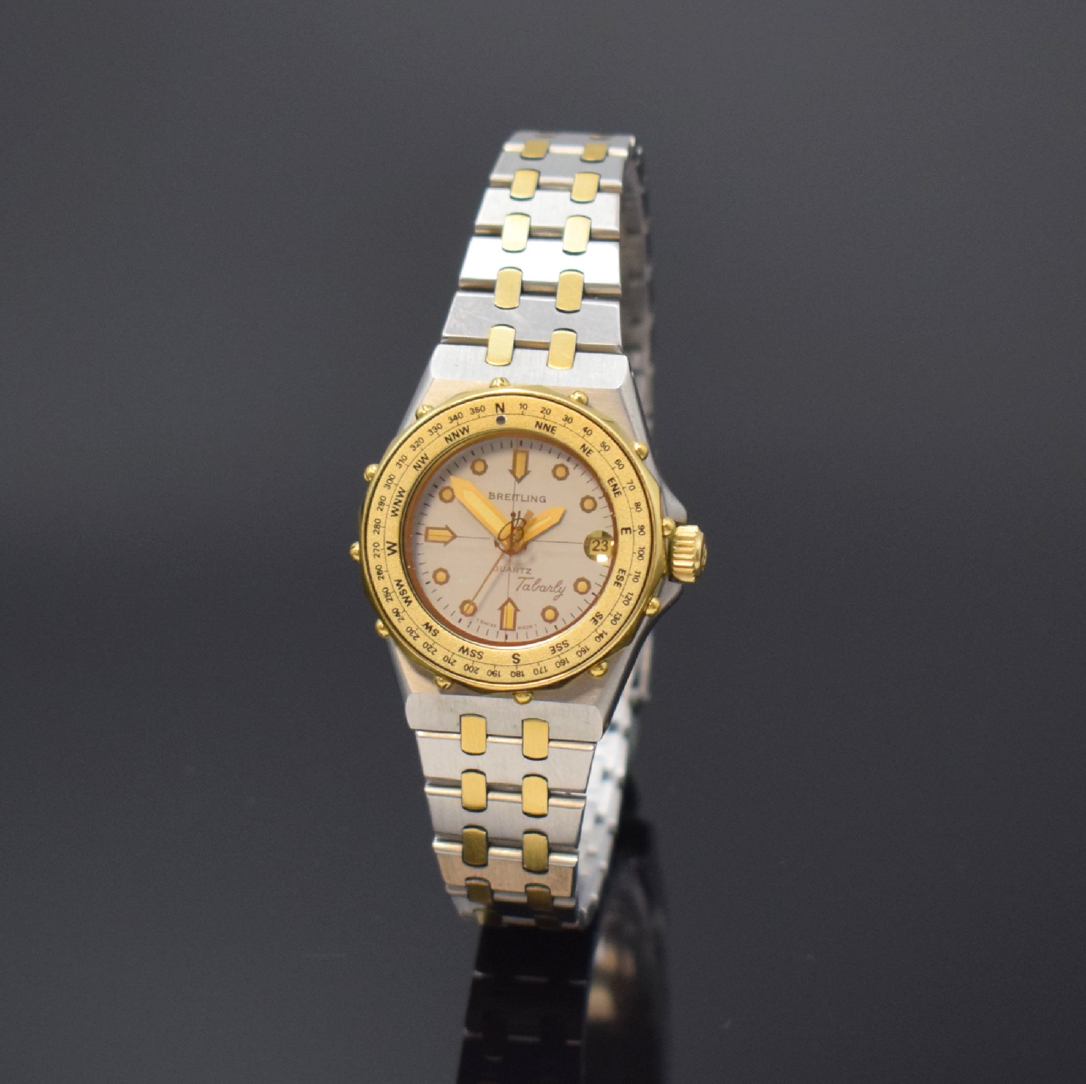 BREITLING Tabarly Damenarmbanduhr in Stahl Referenz 80790,, Schweiz um 1990, quarz, Boden geschr., orig. Gliederband m. Faltschl., verg. Lünette m. ...
