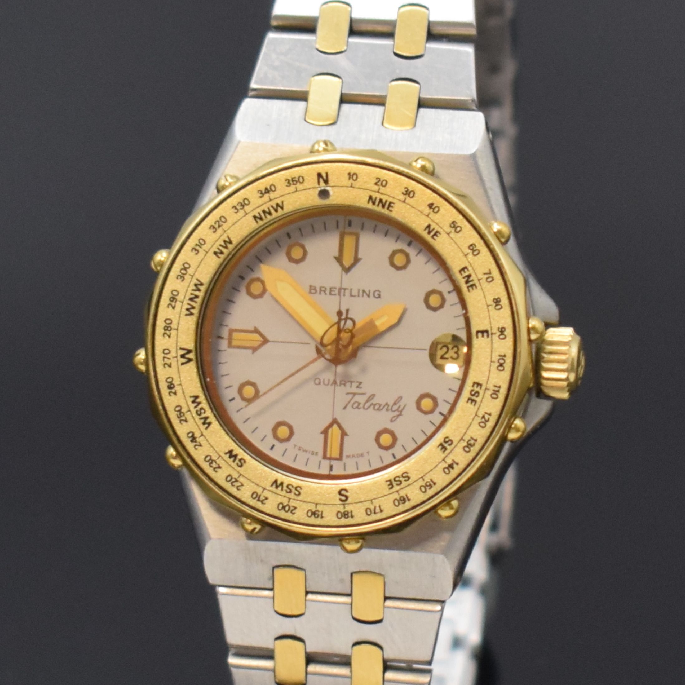 Detail a: BREITLING Tabarly Damenarmbanduhr in Stahl Referenz 80790,, Schweiz um 1990, quarz, Boden geschr., orig. Gliederband m. Faltschl., verg. Lünette m. ...