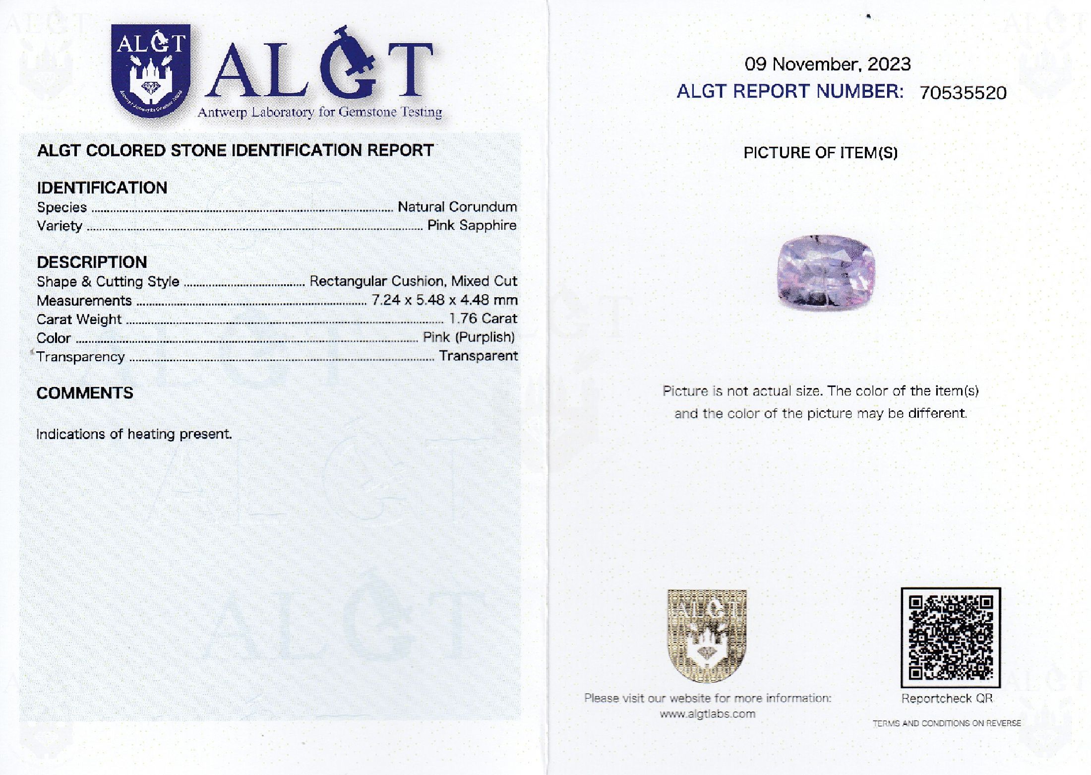 Detail a: Konvolut 5 lose bunte Saphire zus. ca. 7.01 ct: , 1 x ovalfacett. ca. 1.42 ct, Deep Purplish Pink, transparent; 1 x facett. Rechteck-Kissenschliff ...