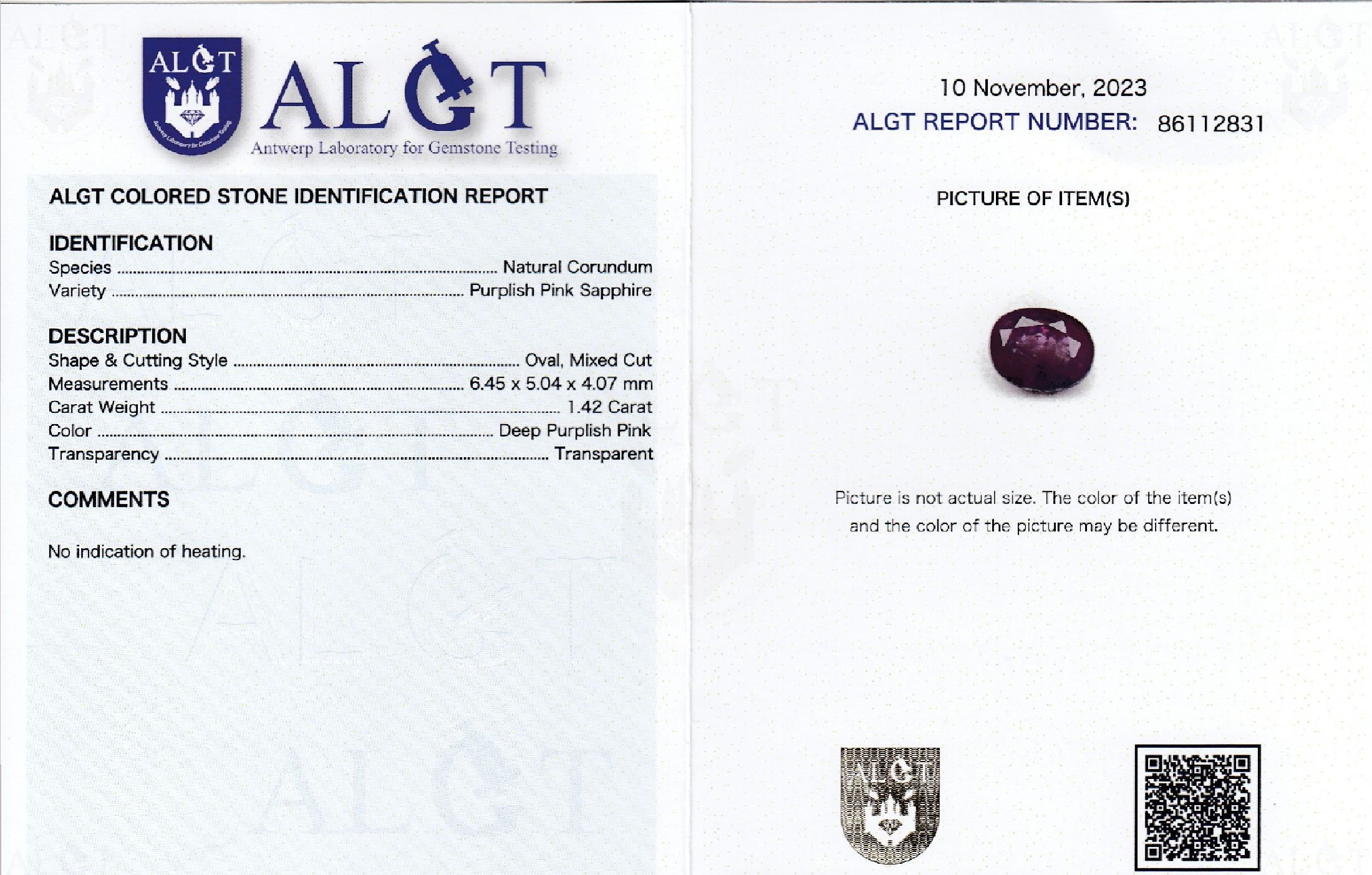 Detail d: Konvolut 5 lose bunte Saphire zus. ca. 7.01 ct: , 1 x ovalfacett. ca. 1.42 ct, Deep Purplish Pink, transparent; 1 x facett. Rechteck-Kissenschliff ...