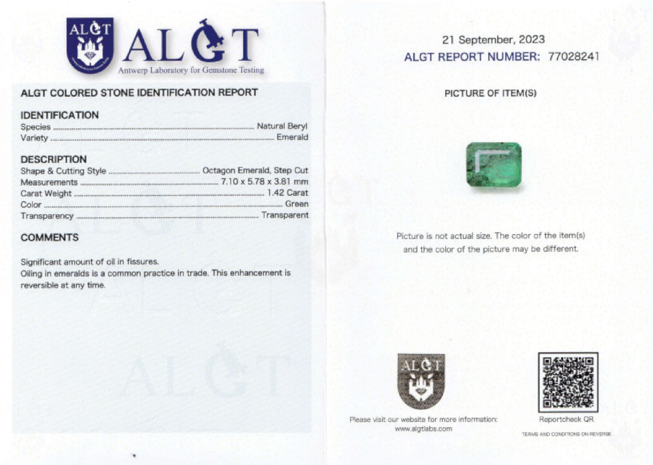 Detail c: Lot 3 lose Smaragde zus. ca. 5.33 ct: , 1 x ovalfacett. 2.32 ct, Vivid/Deep Green, semitransparent; 1 x ovalfacett. 1.59 ct, intense Green, ...