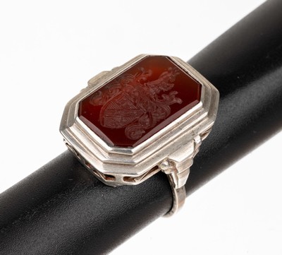 Image 26716772 - Signet ring with carnelian