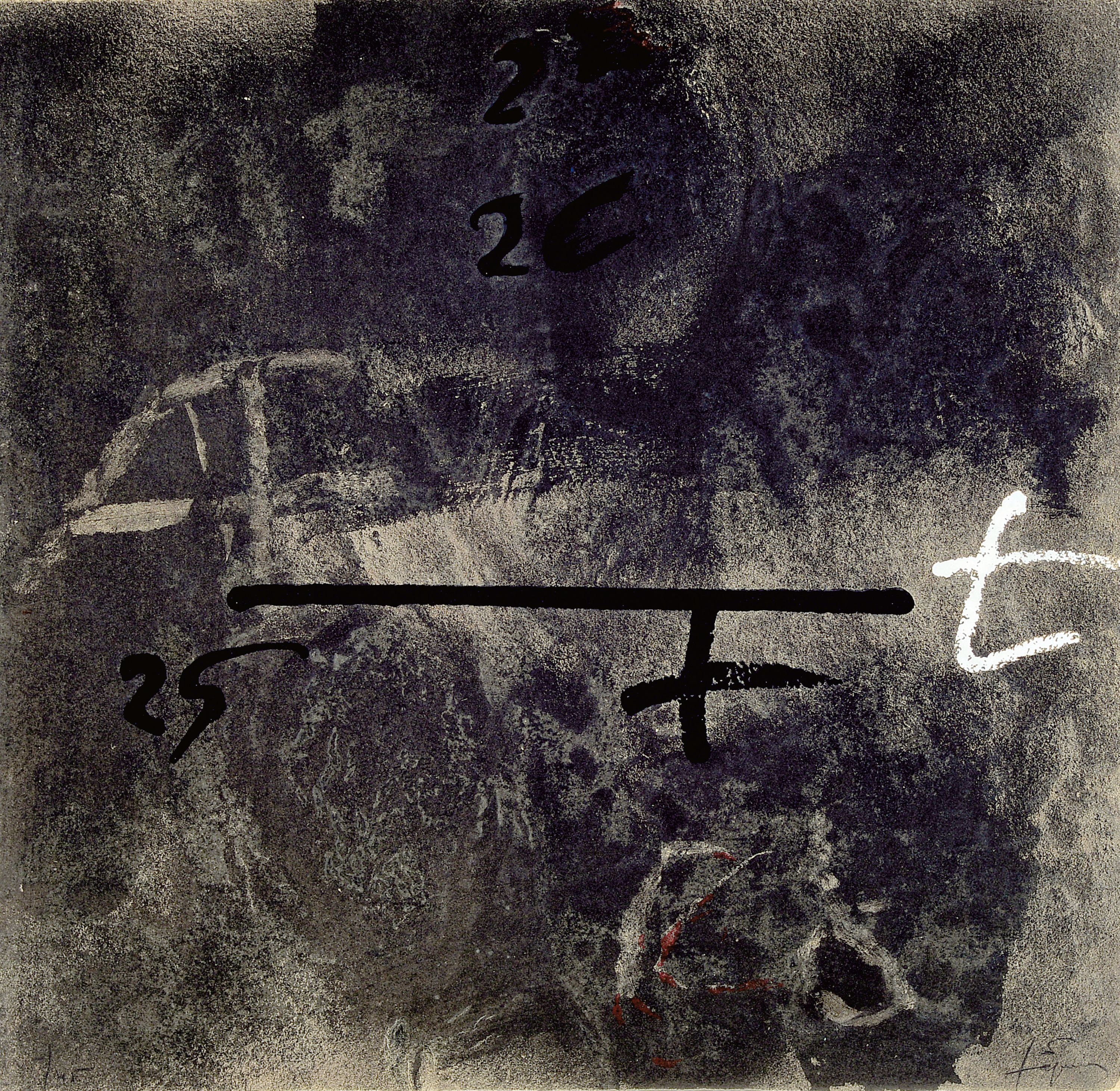 Antoni Tapies, 1923-2012 Barcelona, Radierung/Carborundum auf kräftigem Bütten, "Signes negres sobre gris", 2000, Ed. 45/45, rechts unten ...