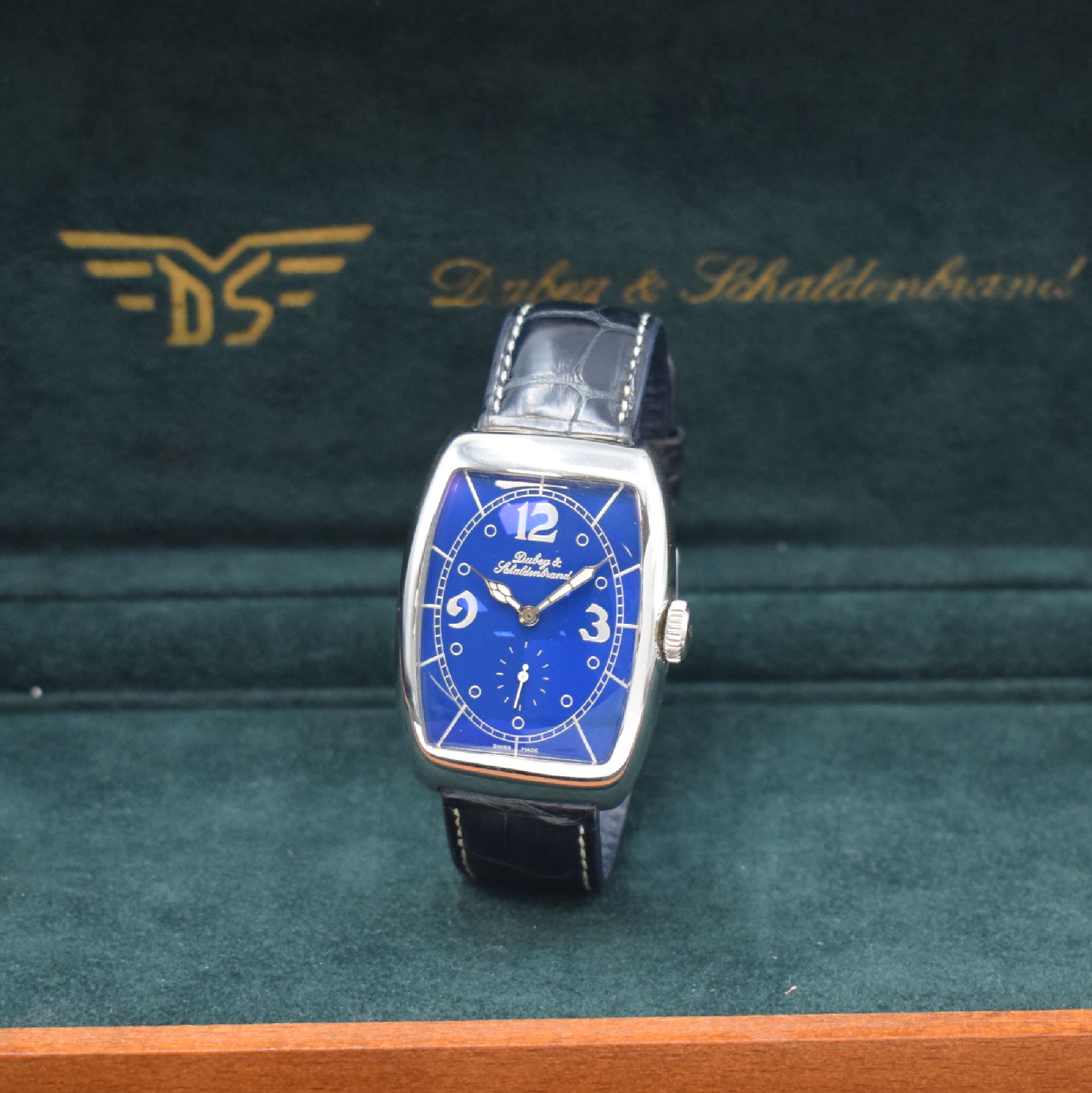 DUBEY & SCHALDENBRAND seltene, auf 100 Stück limitierte Herrenarmbanduhr Modell Aerodyn Antique, Handaufzug, Edelstahlgeh. inkl. orig. Lederband m. ...
