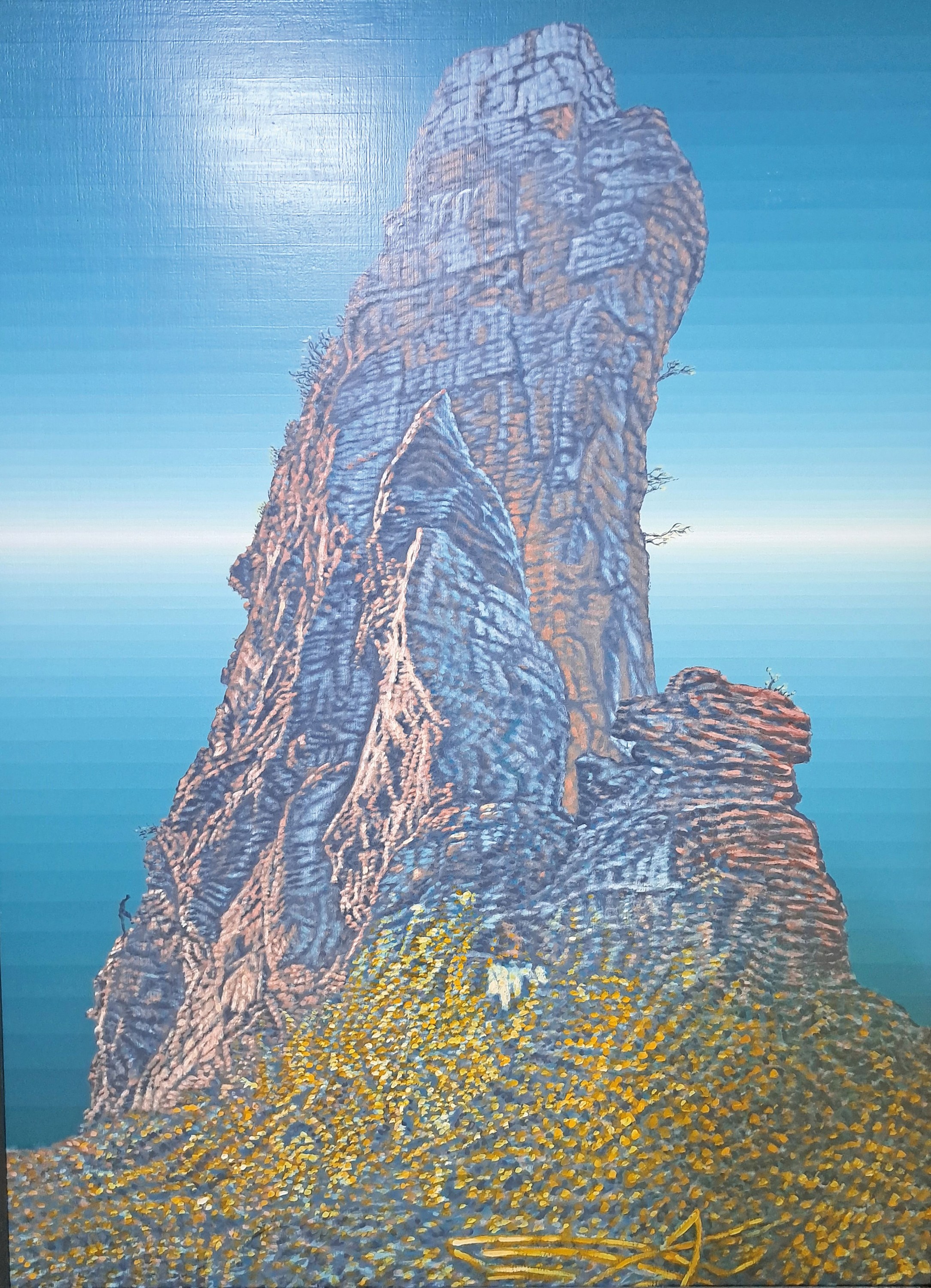 Detail k: Klaus Wendel, 1935 Wollmesheim-2005, Asselstein II, rückseitig so betitelt, datiert 2003/04 und signiert, Acryl auf Hartfaser, ca. 98x74cm, R. ca. ...