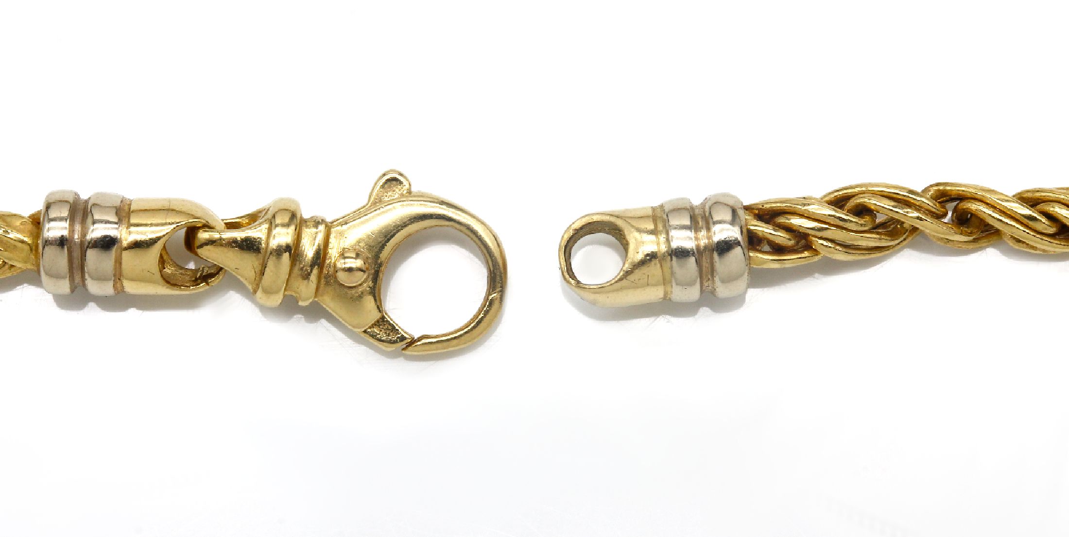 Detail b: 18 kt Gold Collier, GG 750/000, gepr., L. ca. 43 cm, Karabinerschließe, ca. 13.6 g