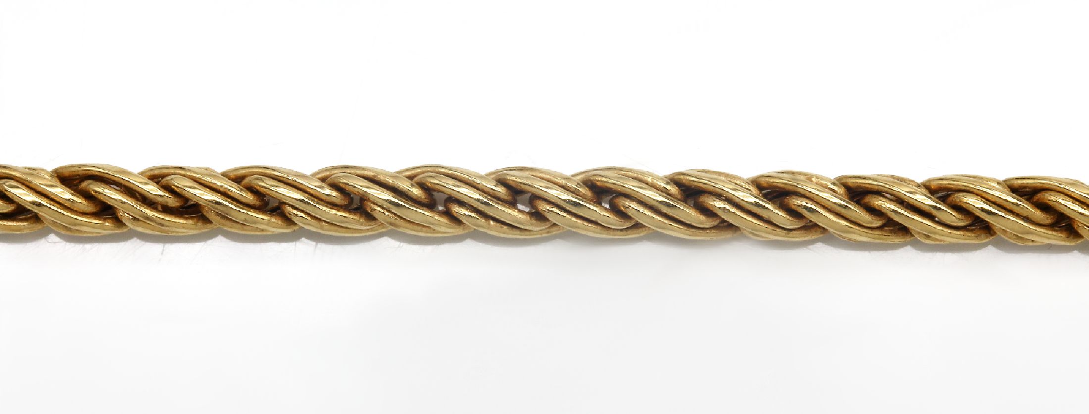 Detail c: 18 kt Gold Collier, GG 750/000, gepr., L. ca. 43 cm, Karabinerschließe, ca. 13.6 g