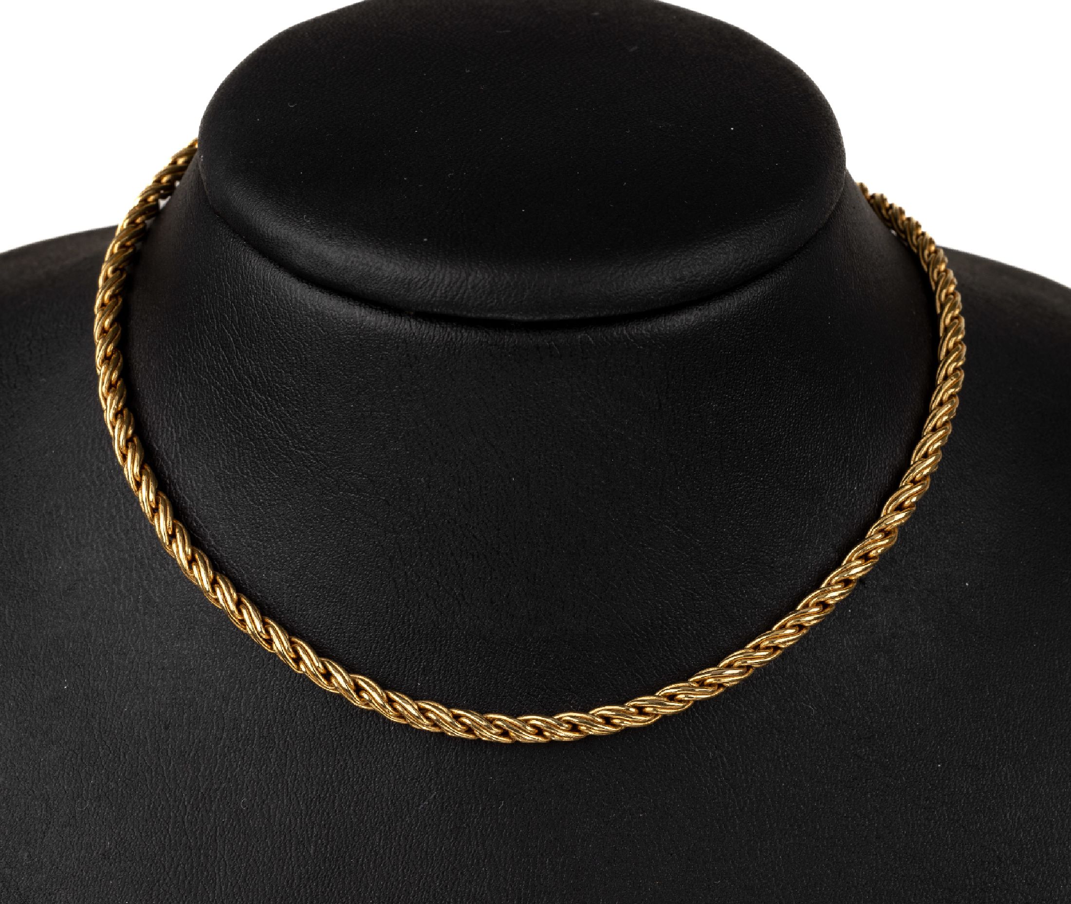 Detail d: 18 kt Gold Collier, GG 750/000, gepr., L. ca. 43 cm, Karabinerschließe, ca. 13.6 g