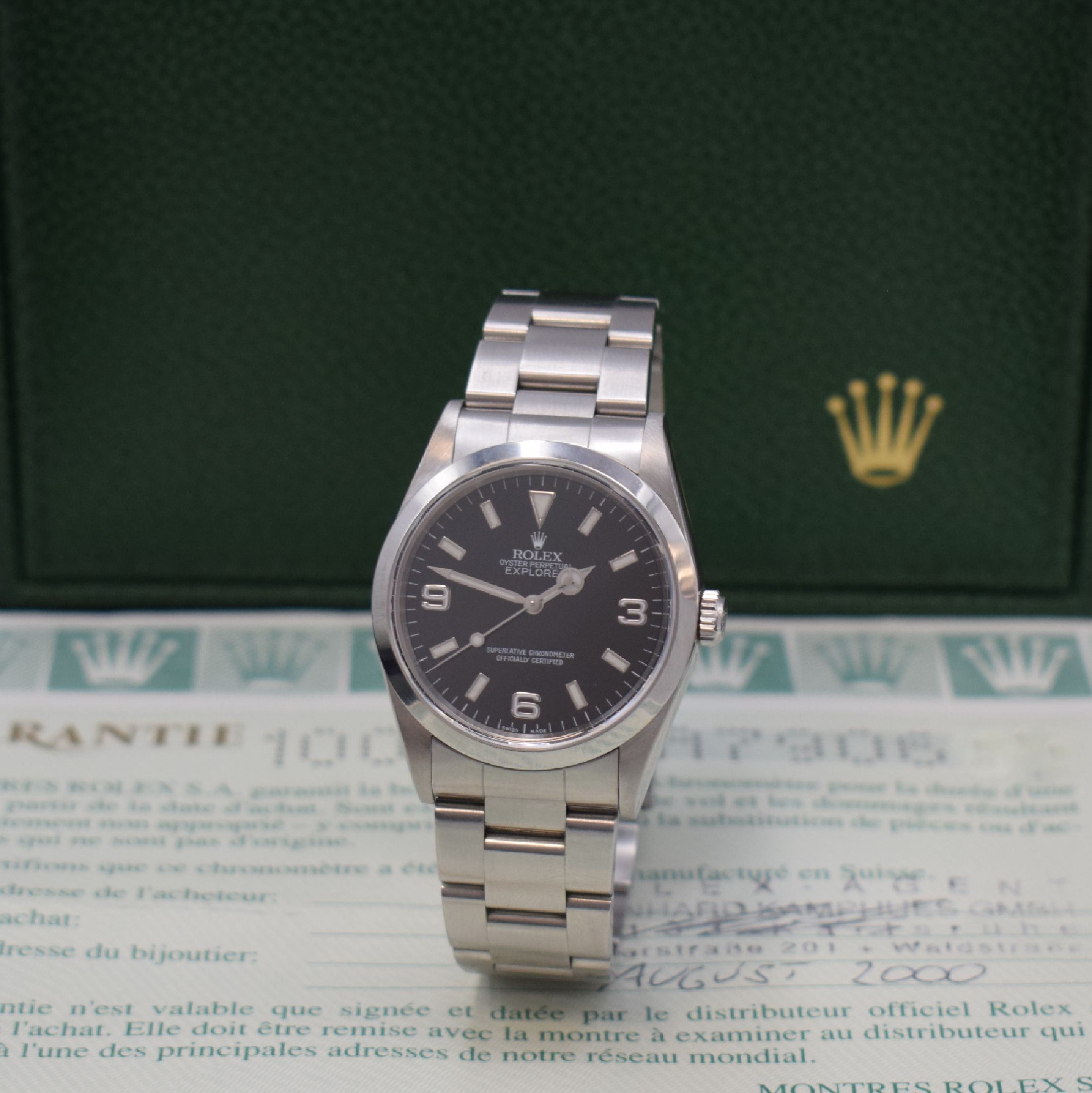 ROLEX Herrenarmbanduhr Oyster Perpetual Explorer I Referenz 14270, Automatik, A- Serie, LC 100, Chronometer der Superlative in Edelstahl inkl. ...