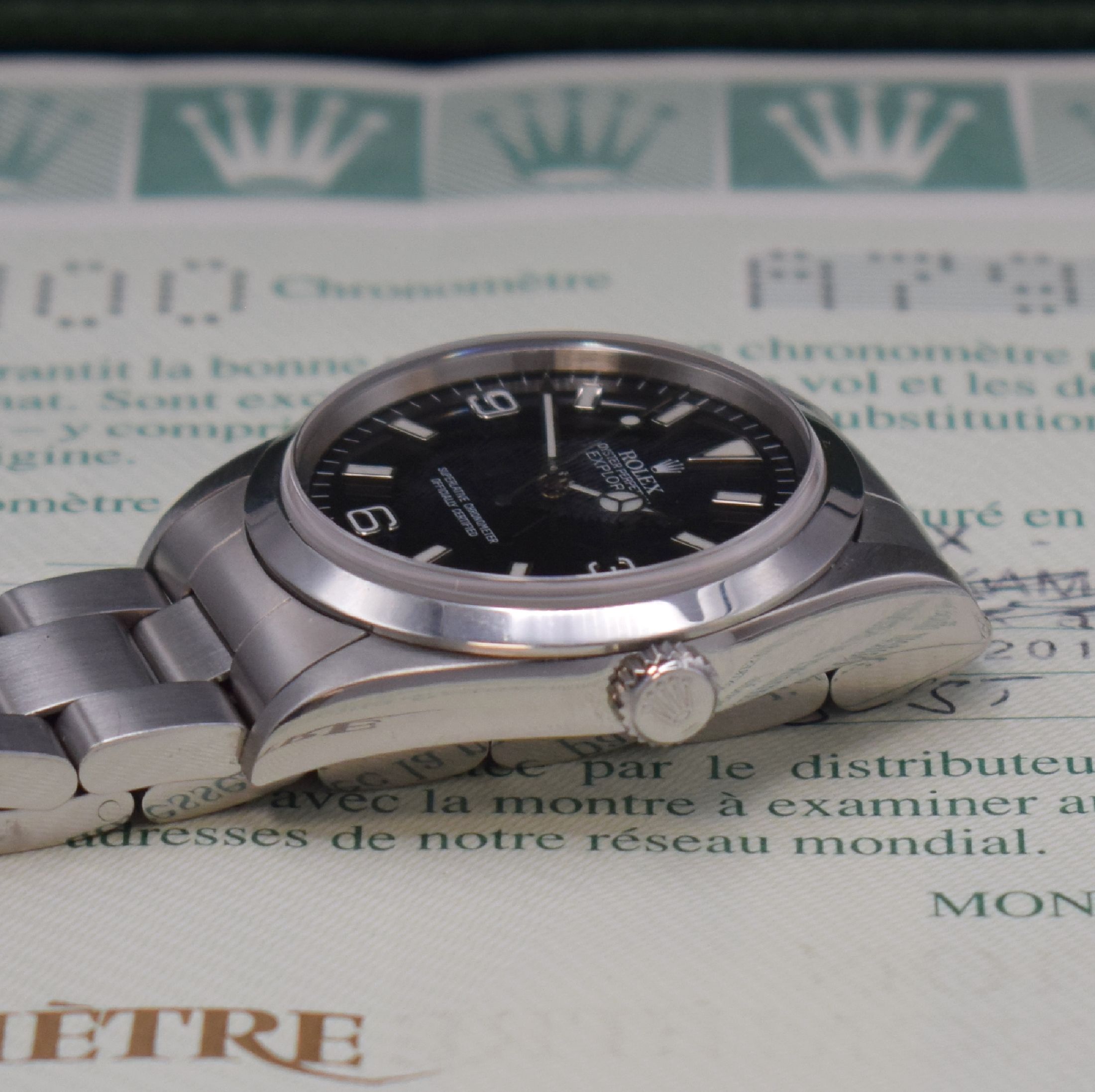 Detail c: ROLEX Herrenarmbanduhr Oyster Perpetual Explorer I Referenz 14270, Automatik, A- Serie, LC 100, Chronometer der Superlative in Edelstahl inkl. ...