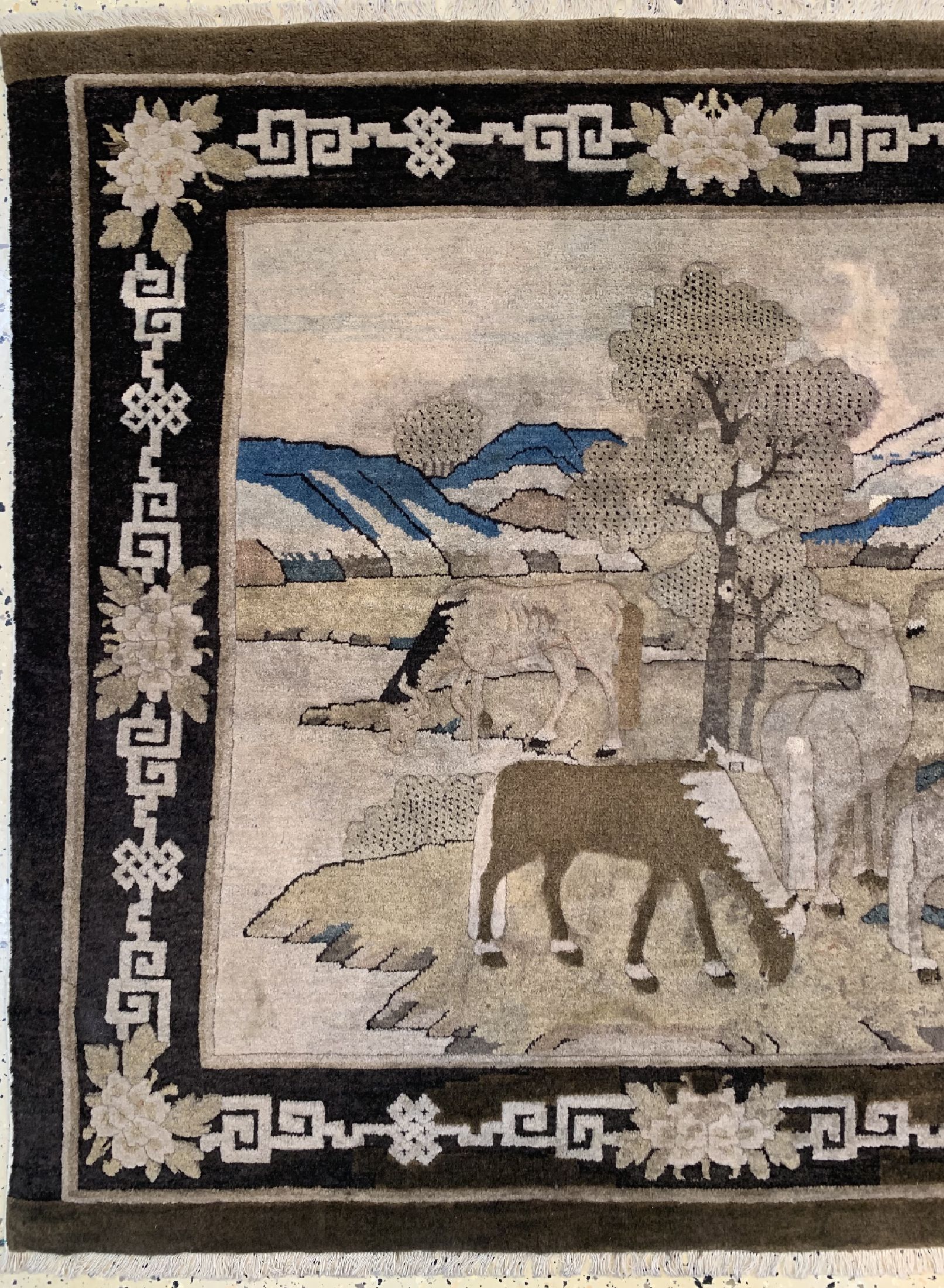 Detail c: Antiker Pao Tow, China, um 1900, Wolle auf Baumwolle, ca. 203 x 130 cm, EHZ: 2, (Restauriert)
