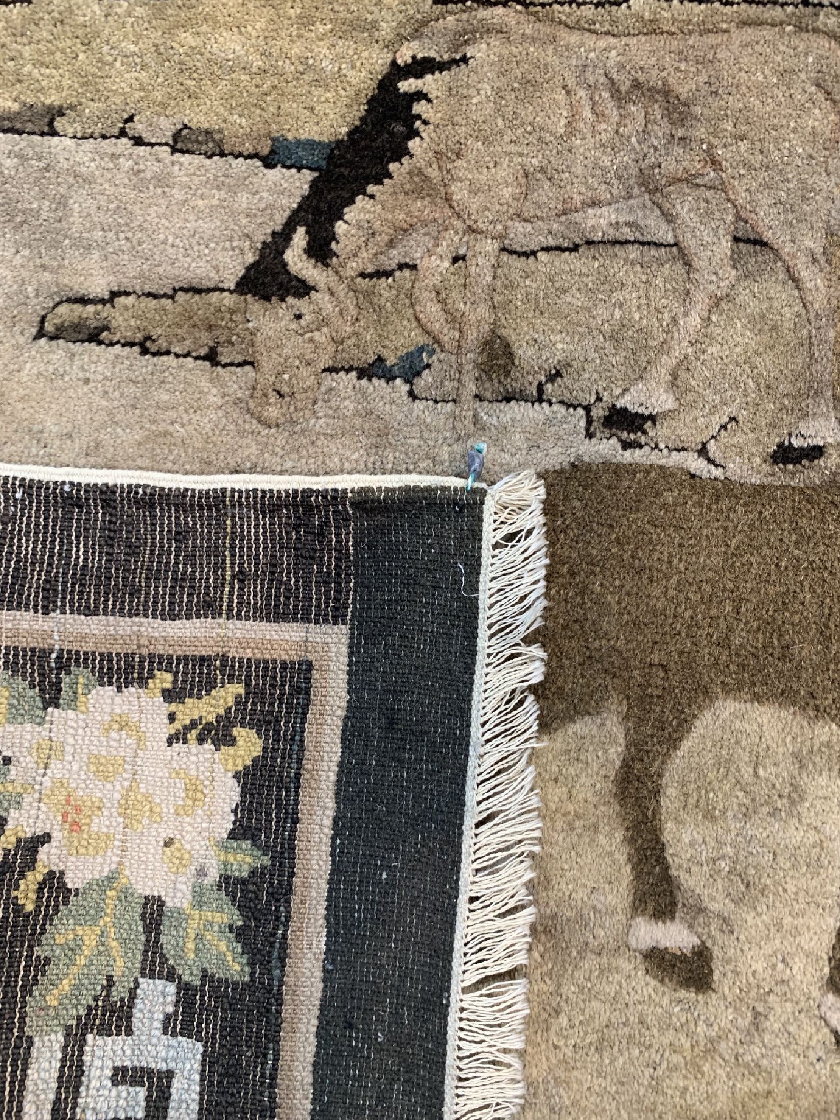 Detail e: Antiker Pao Tow, China, um 1900, Wolle auf Baumwolle, ca. 203 x 130 cm, EHZ: 2, (Restauriert)