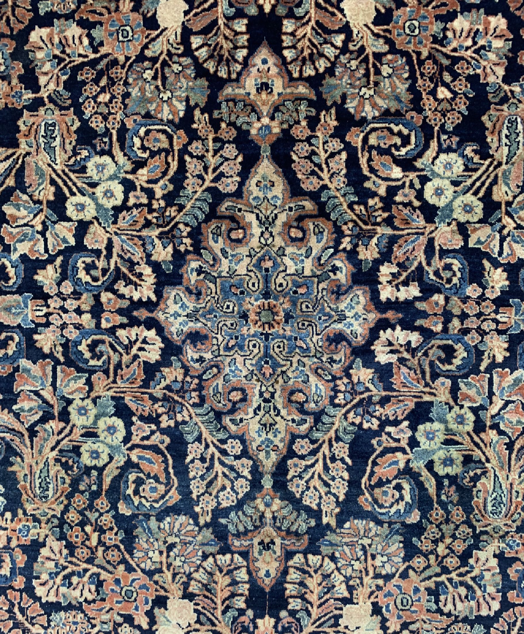 Detail c: Us Re-Import Sarogh, Persien, um 1910/1920,Korkwolle auf Baumwolle, ca. 270 x 185 cm, gereinigt, EHZ: 1-2