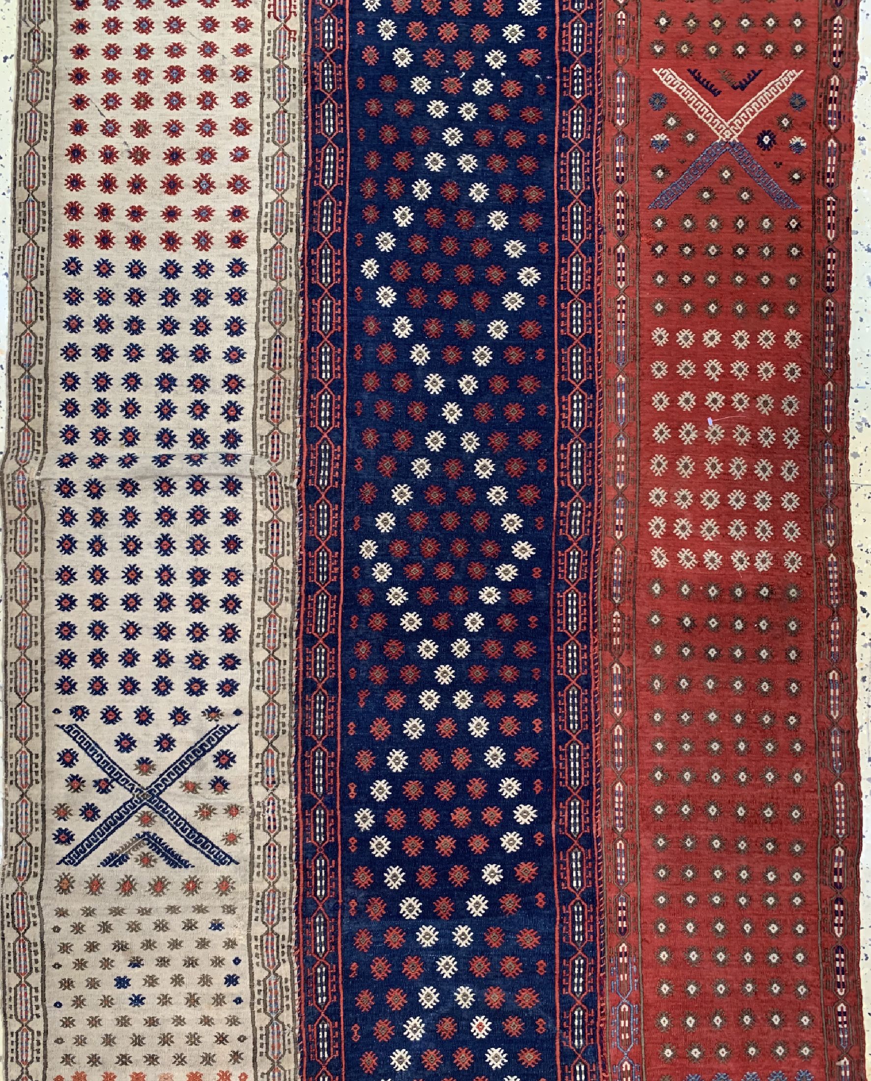Detail d: Antiker Verneh(3 Bahnig), Türkei, um 1900, Wolle auf Wolle, ca. 400 x 110 cm, EHZ: 2
