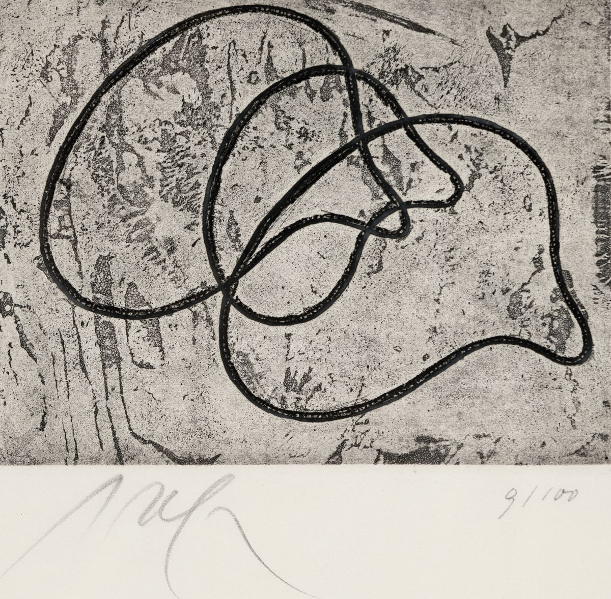 Hans Arp, 1886 Strassburg-1966 Basel, Radierung auf BFK Rives, "Precursori", 1960, Ed. 9/100, handsigniert, Blatt 25x19,5 cm, unter Glas ...