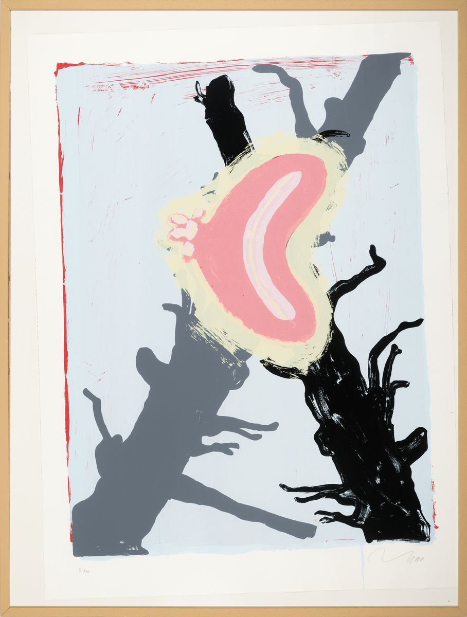Detail k: Jörg Immendorf, 1945-2007, ohne Titel, um 2000, handsigniert und nummeriert 5/100, handsigniert, ca. 94 x 68 cm, Blattgr. ca. 107 x 78.5 cm, unter ...