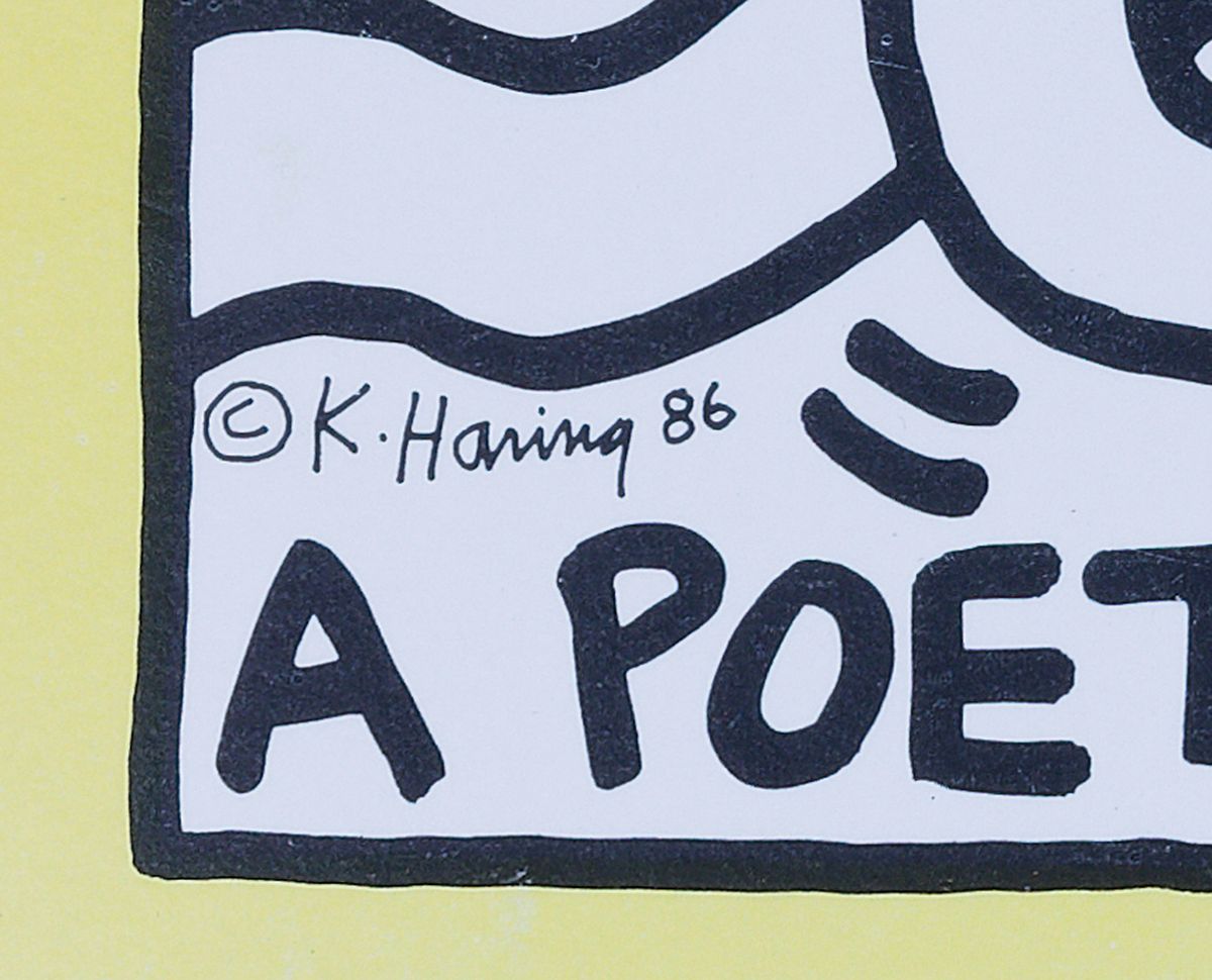 Detail a: Keith Haring, 1958-1990, "Luna Luna Karussel, von 1986, gefaltetes Pop-up Karussel,farbigeIllustration auf Karton, Format geschlossen 30,5x30,5 ...