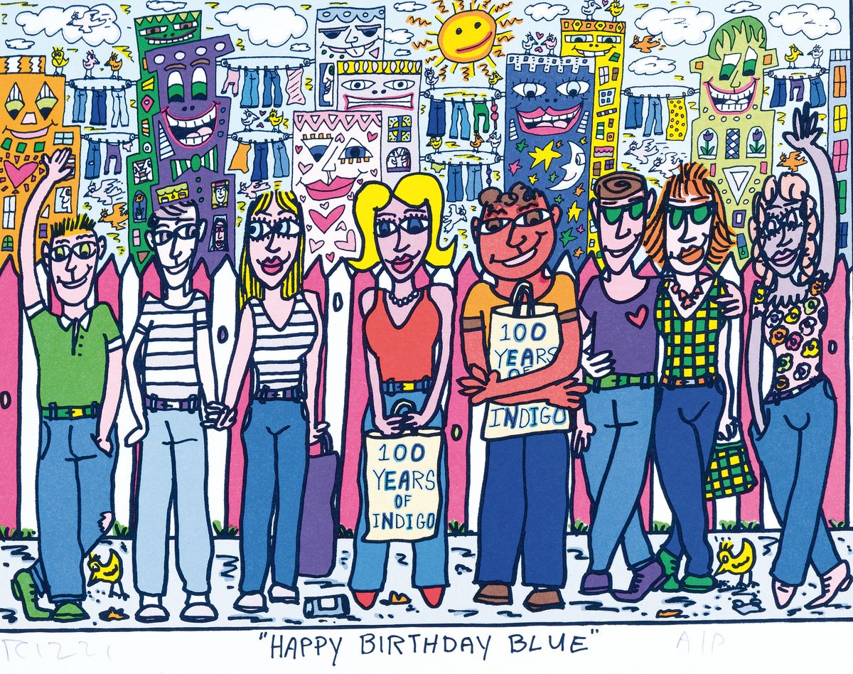 James Rizzi, 1950-2011, "Happy Birthday Blue", Lithografie von 1996, handsign., num., A/P, ca. 31x38 cm