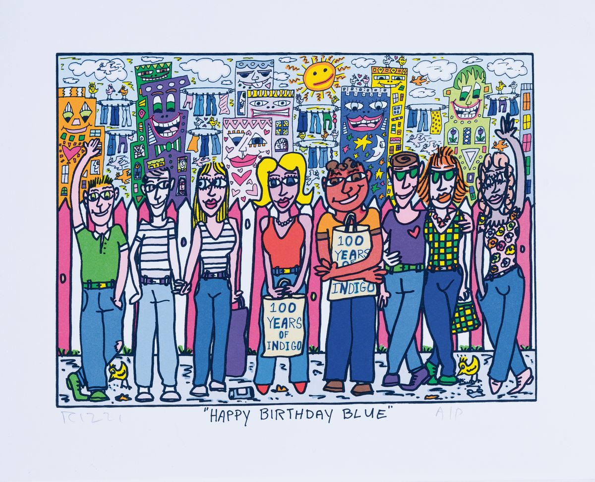 Detail k: James Rizzi, 1950-2011, "Happy Birthday Blue", Lithografie von 1996, handsign., num., A/P, ca. 31x38 cm