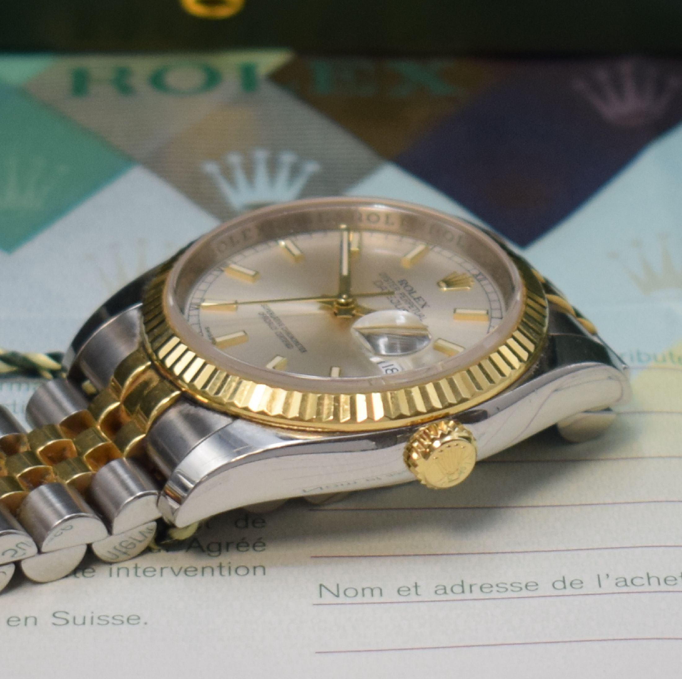 Detail c: ROLEX Herrenarmbanduhr Oyster Perpetual Datejust Referenz 116233, Automatik, Z- Serie, LC 100, Chronometer der Superlative in Edelstahl/Gold ...