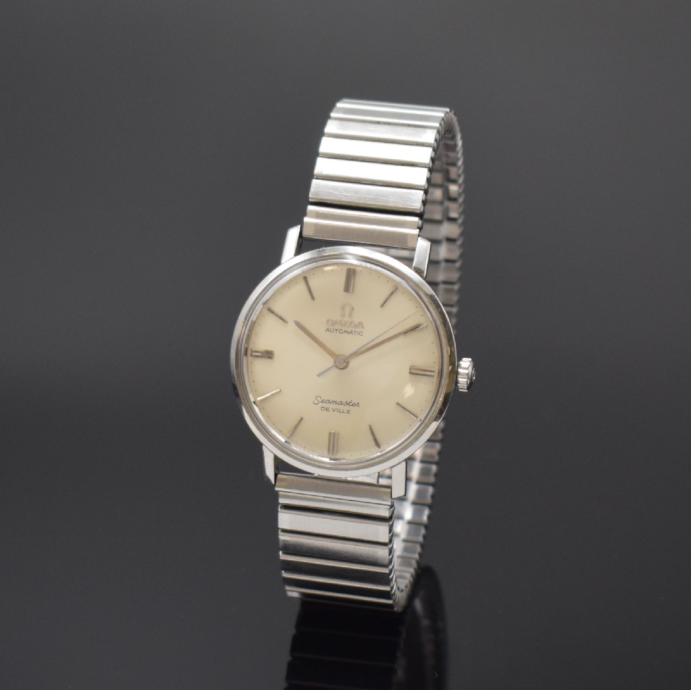 OMEGA Seamaster De Ville Herrenarmbanduhr in Stahl Referenz 14905 SC-62, Schweiz um 1962, Automatik, Monocoque-Geh., Glasrand aufgedr., orig. Krone ...